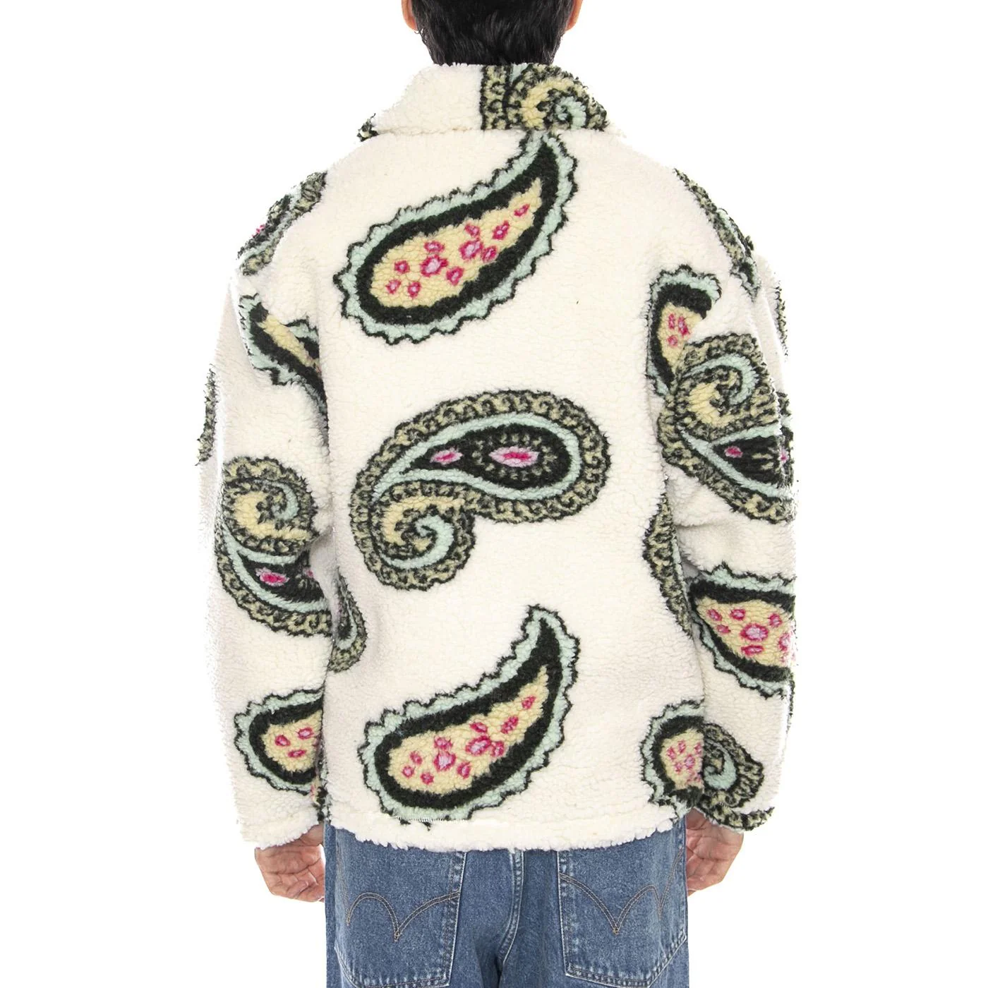 Paisley Sherpa Jacket Unbleahed Multi - Men's Paisley Jacket Multicolor OBEY - Image 3