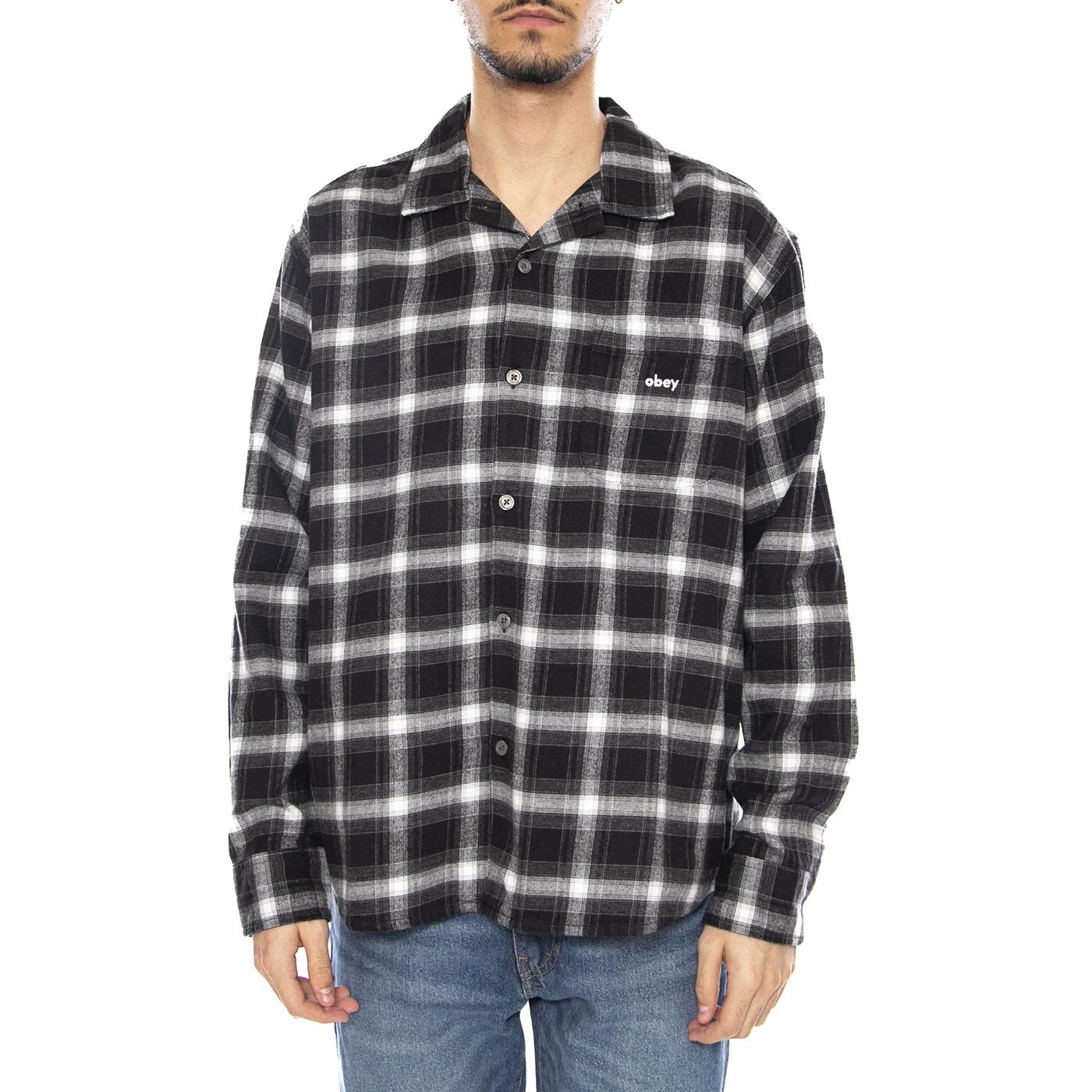 Reason Woven Shirt -- Men's Long Sleeve Shirt Black / Multicolour Men OBEY - Image 2