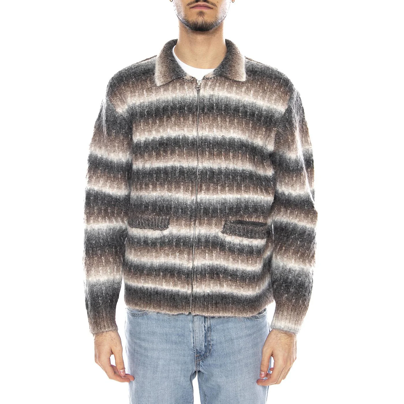 Reggie Zip Up Cardigan -- Men's Cardigan Black Multi Men OBEY - Image 2