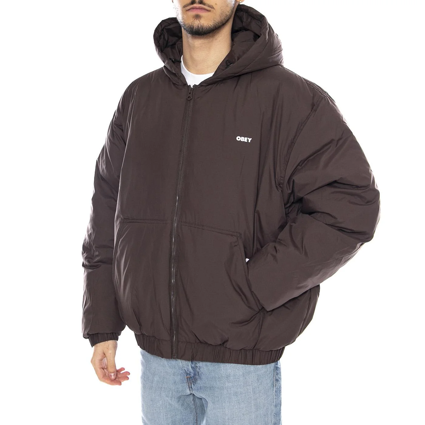 Retreat Hooded Jacket -- Men's Brown Hooded Jacket OBEY