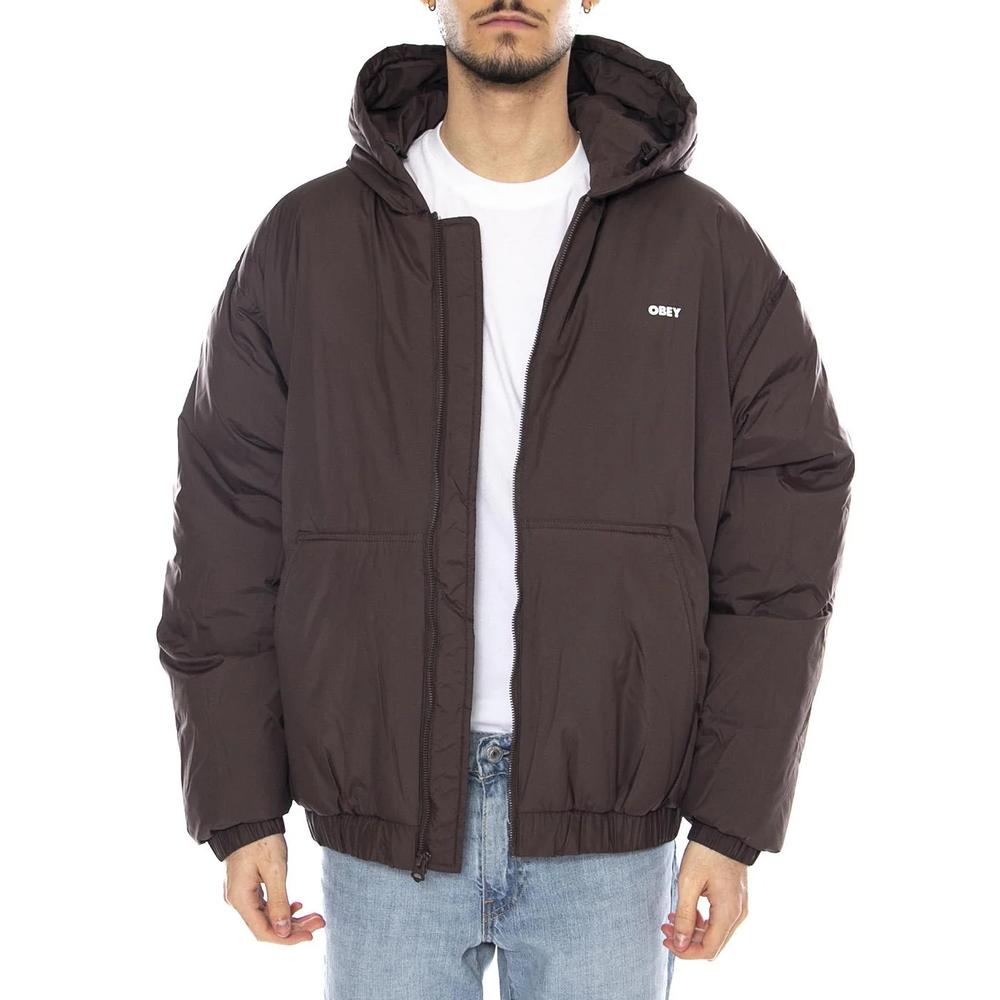 Retreat Hooded Jacket -- Men's Brown Hooded Jacket OBEY - Image 2
