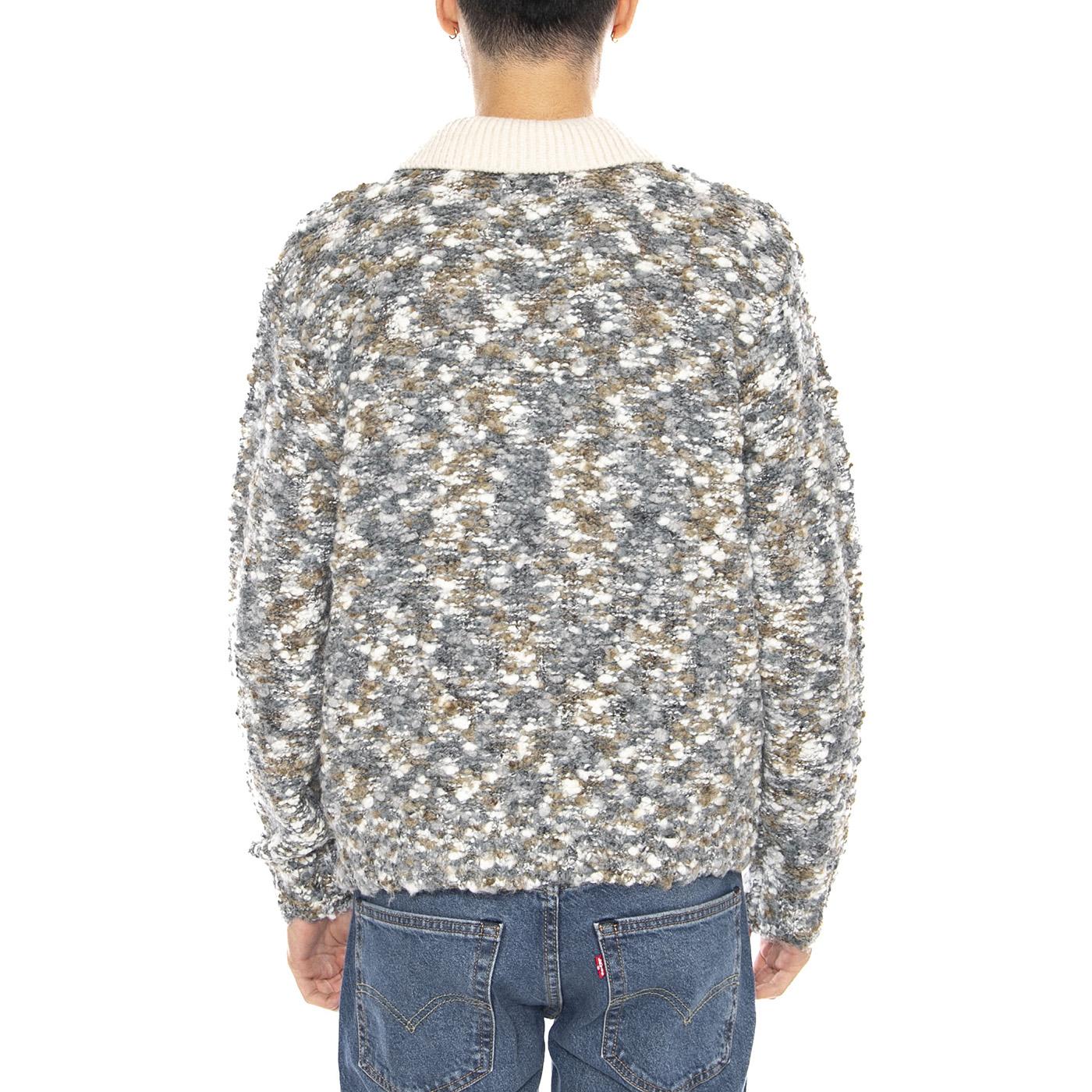 Reuben Sweater Polo Grey / Multi -- Men's Long Sleeve Polo Grey / Multicolor Men OBEY - Image 3