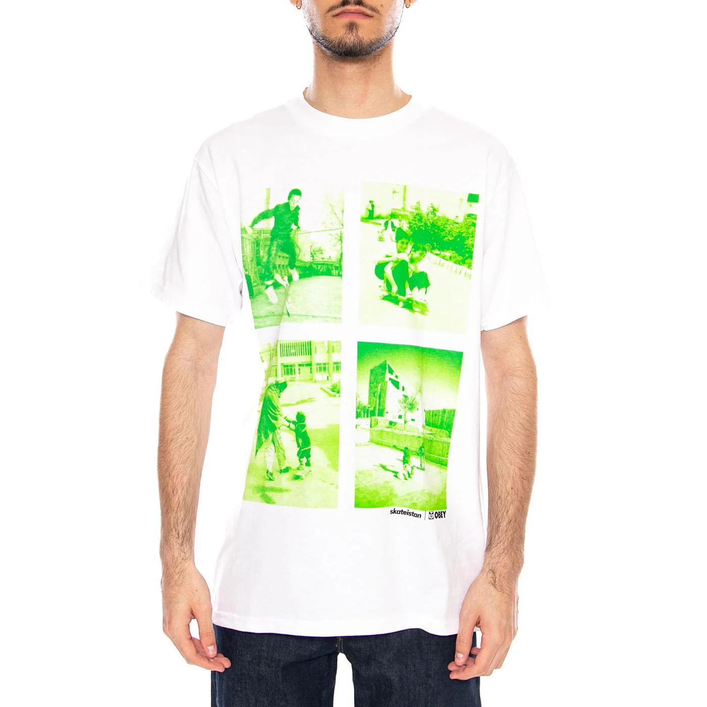Skateistan / Obey Child Photo Tee White - Men's White Crew Neck T-Shirt OBEY Men - Image 2