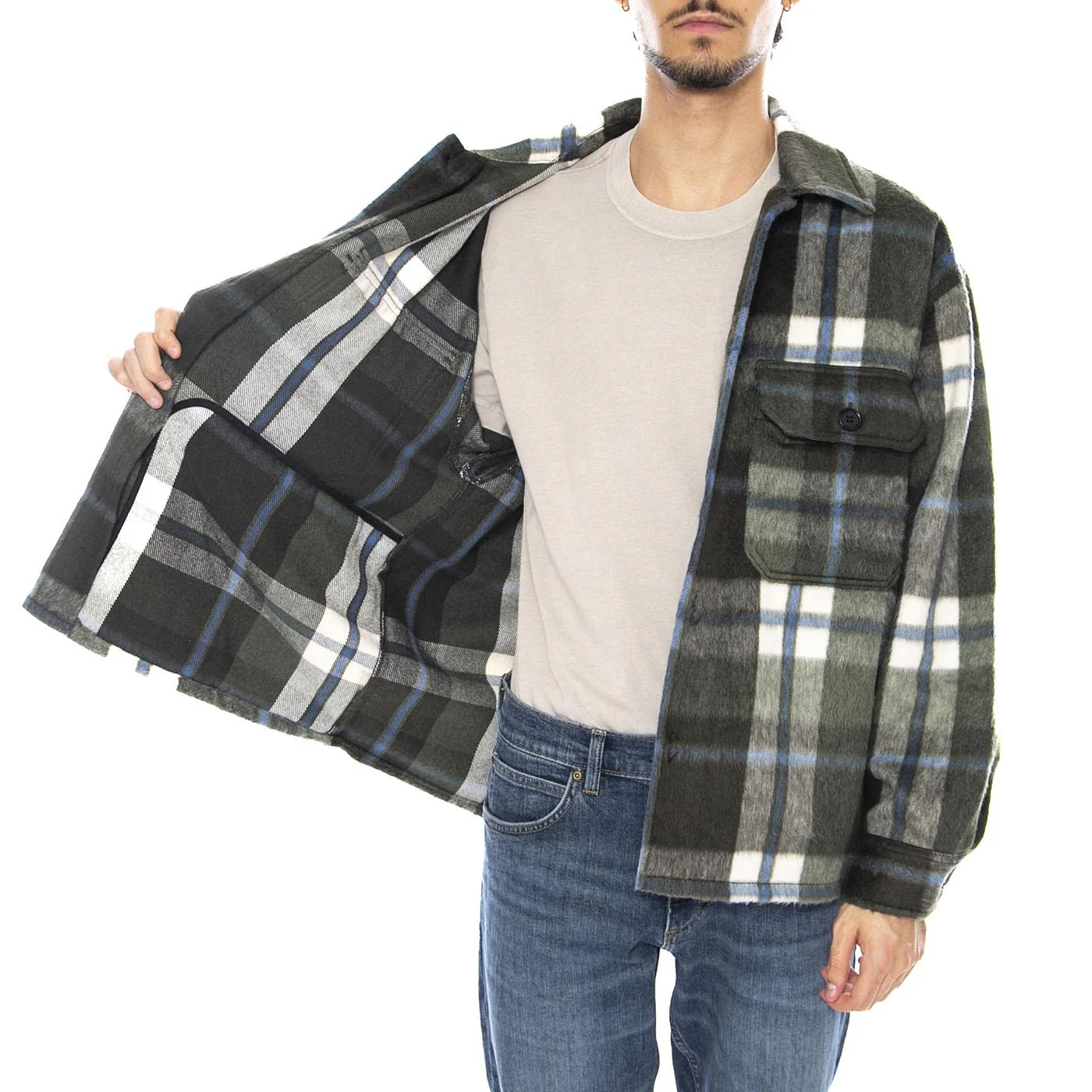 Stanton Shirt Jacket Checks Multicolor - Men's Multicolor Jacket OBEY - Image 4