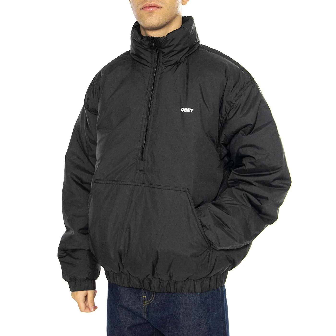 Studio Mock Neck Anorak Black