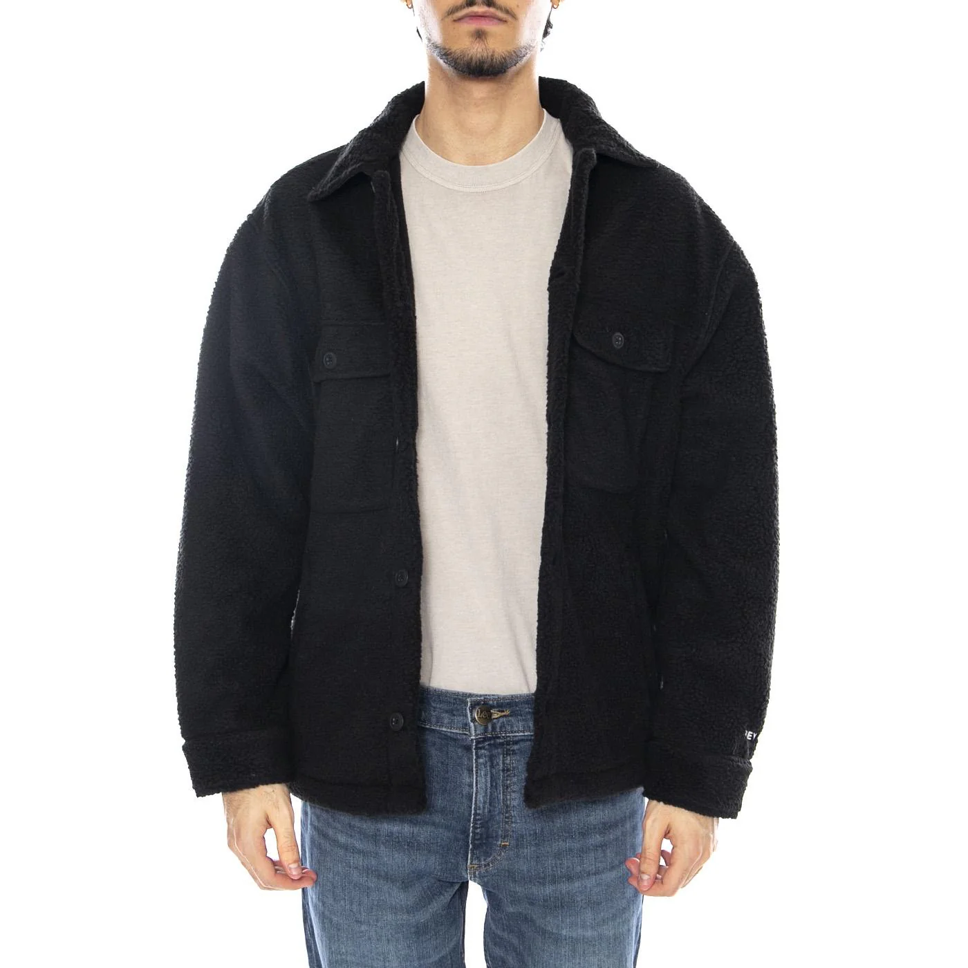Thompson Shirt Jacket Black - Men's Black Jacket Men OBEY - Image 2