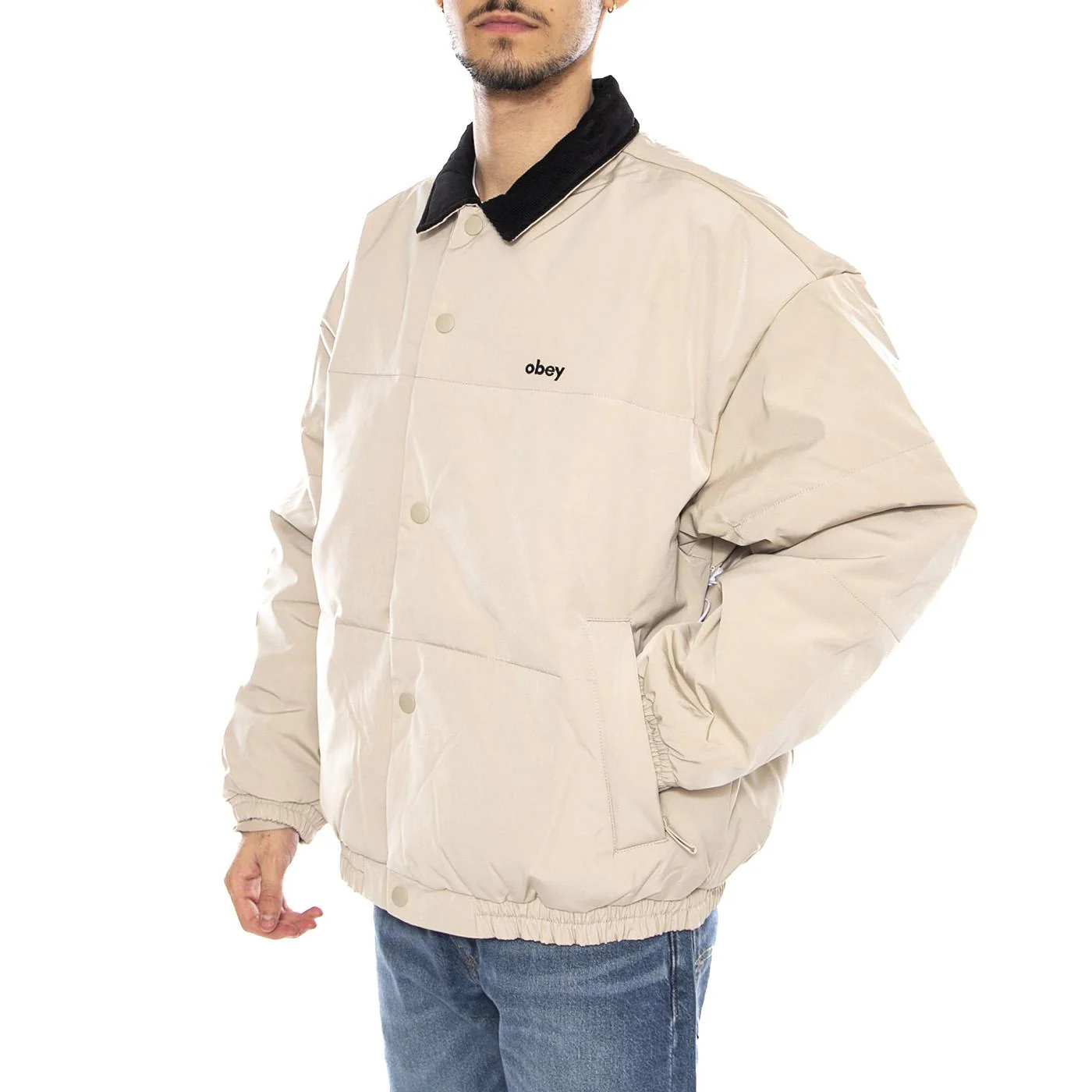 Whispers Jacket Feather Grey / Multi -- Men's Jacket Light Grey / Multicolor Men OBEY