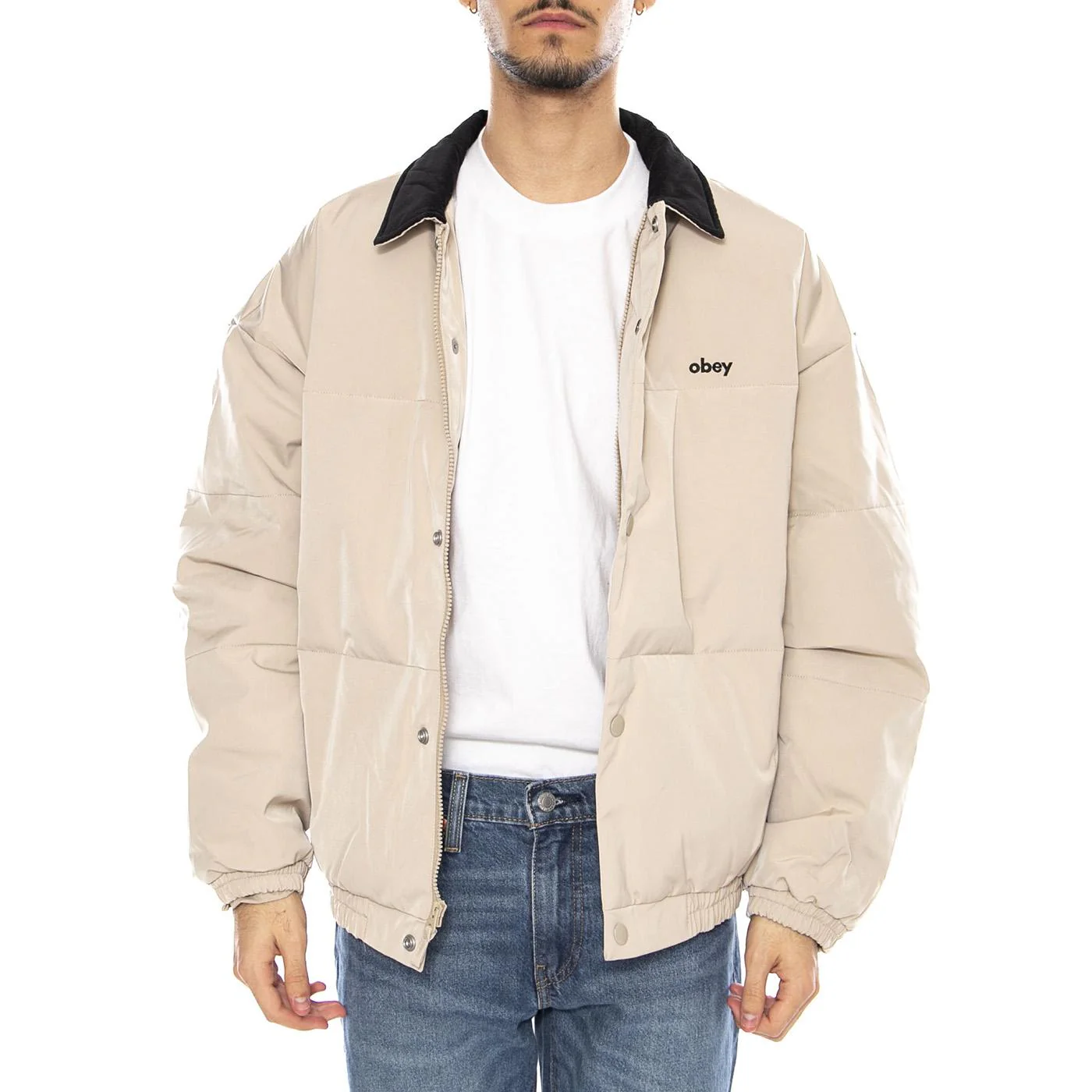 Whispers Jacket Feather Grey / Multi -- Men's Jacket Light Grey / Multicolor Men OBEY - Image 2