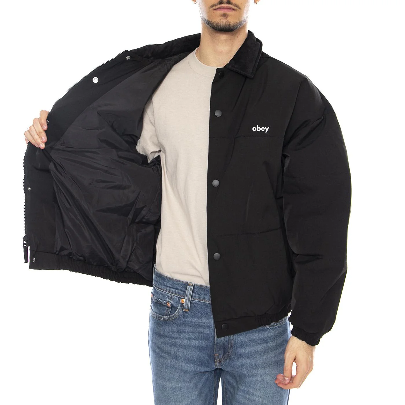 Whispers Jacket -- Black Men's Jacket OBEY - Image 4