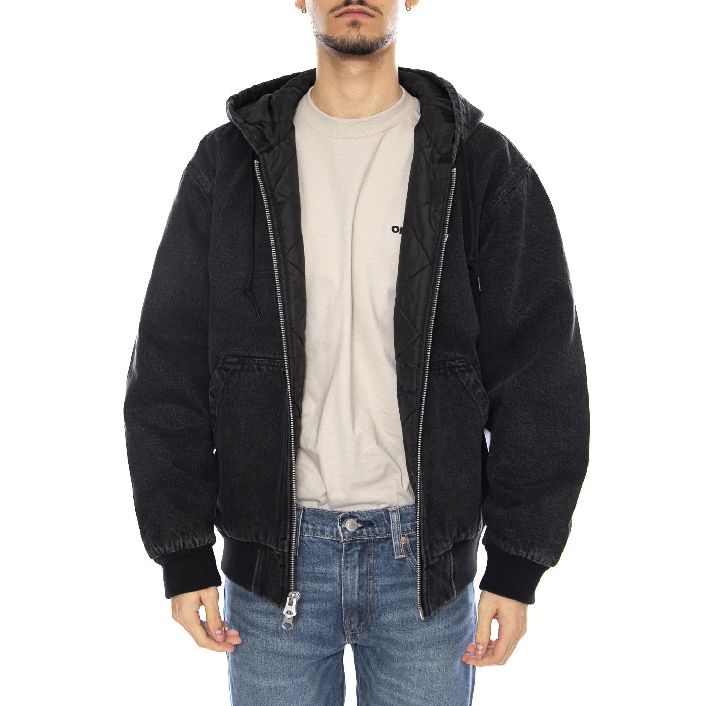 Wiltern Zip Up Hood Jacket -- Black Men's Hoodie OBEY - Image 2