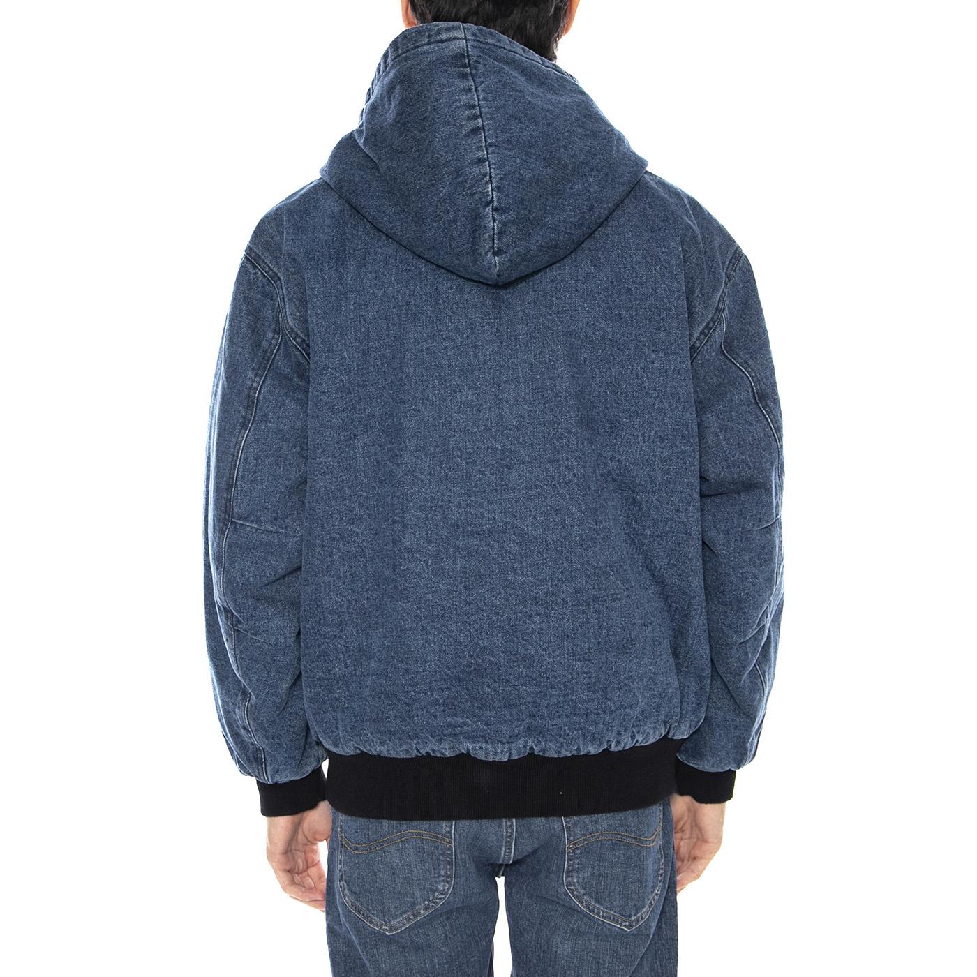 Wiltern Zip Up Hood Jacket Stone Wash Blue - Men's Hooded Jacket Blue OBEY - Image 3