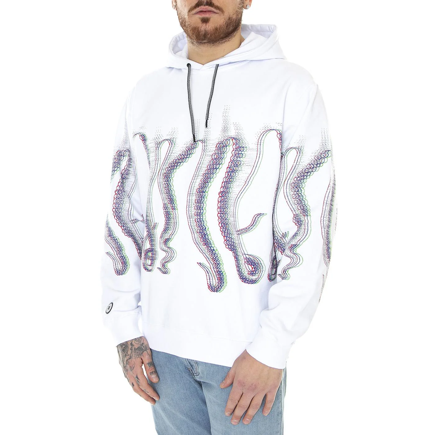 M' Octopus Fuzzy Hoodie White