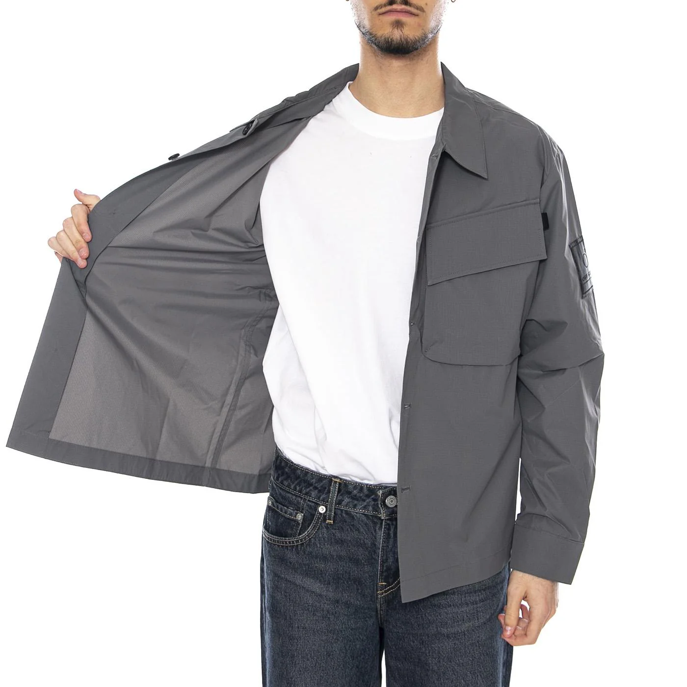 Force Overshirt Grey Stone - Men's Jacket Grey Men OFF GRID - Image 4