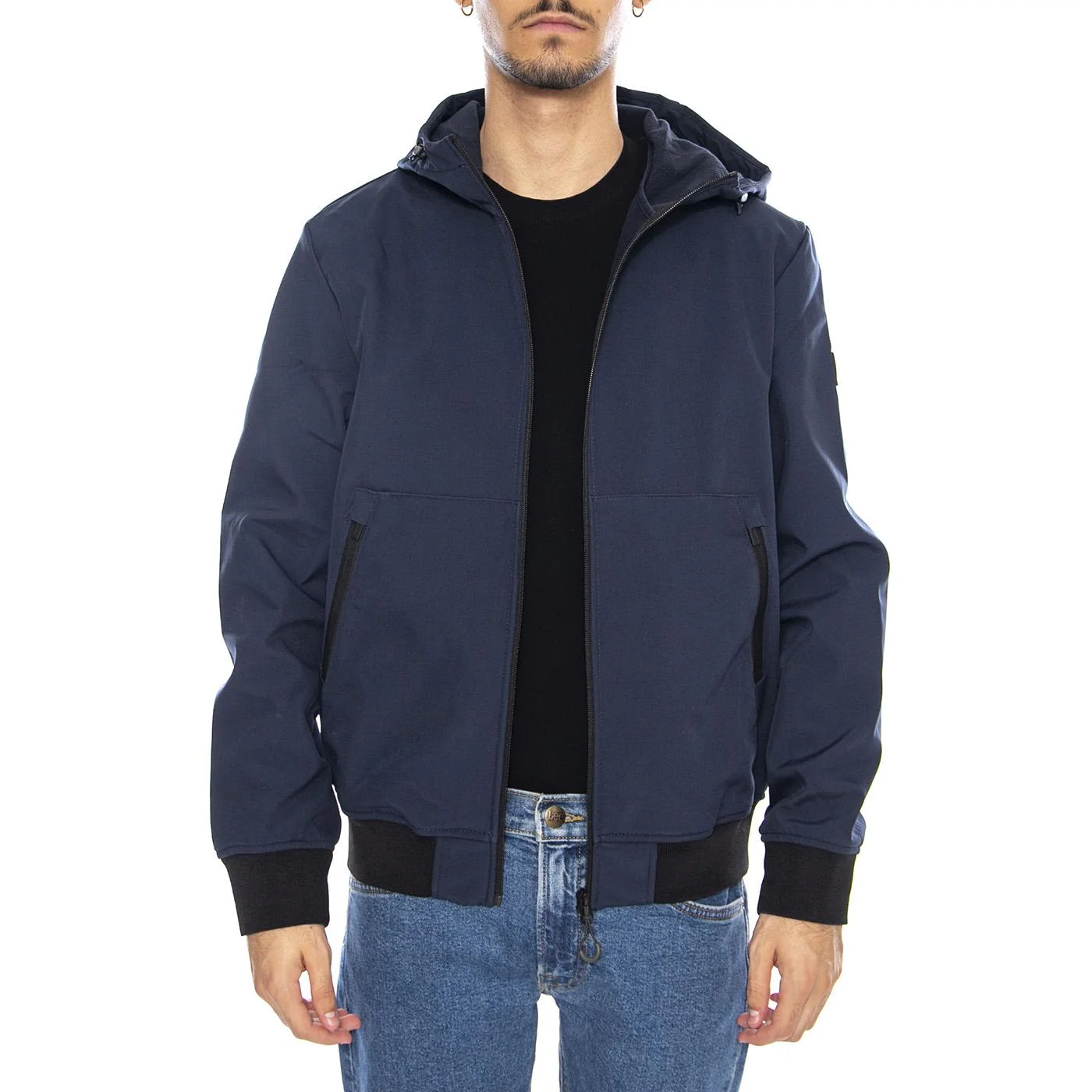Bowie Softshell Bomber Noos Jacket Navy Blazer - Men's Hooded Jacket Dark Blue ONLY & SONS - Image 2