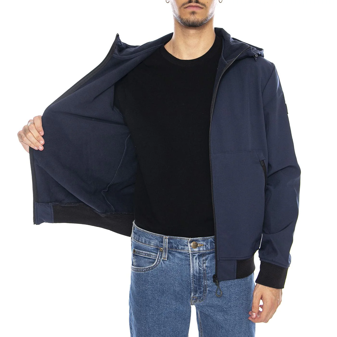 Bowie Softshell Bomber Noos Jacket Navy Blazer - Men's Hooded Jacket Dark Blue ONLY & SONS - Image 4