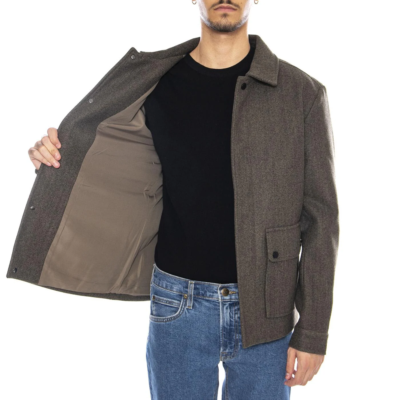 ONLY & SONS Connor Life Jacket OTW Noos Bungee Cord Melange - Men's Grey Jacket - Image 4