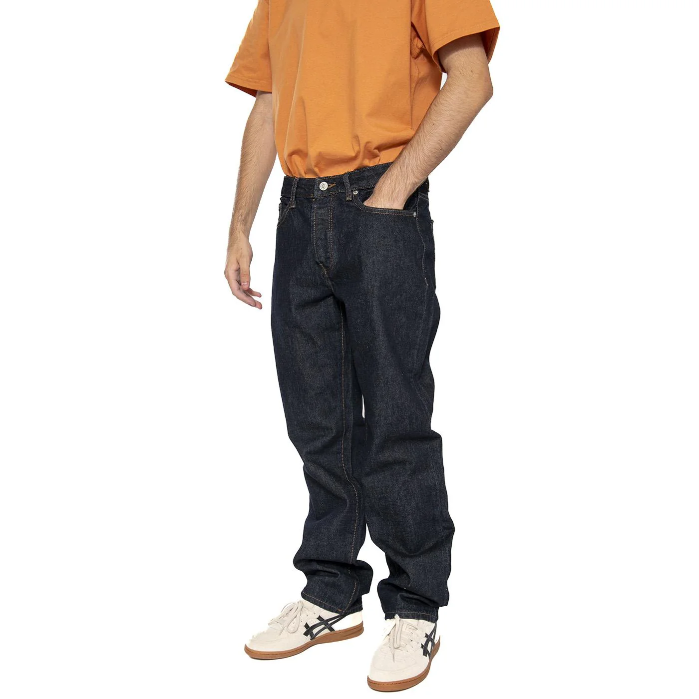 Edge Straight Rinse 4942 Tai Denim Noos Dark Blue Denim - Image 2
