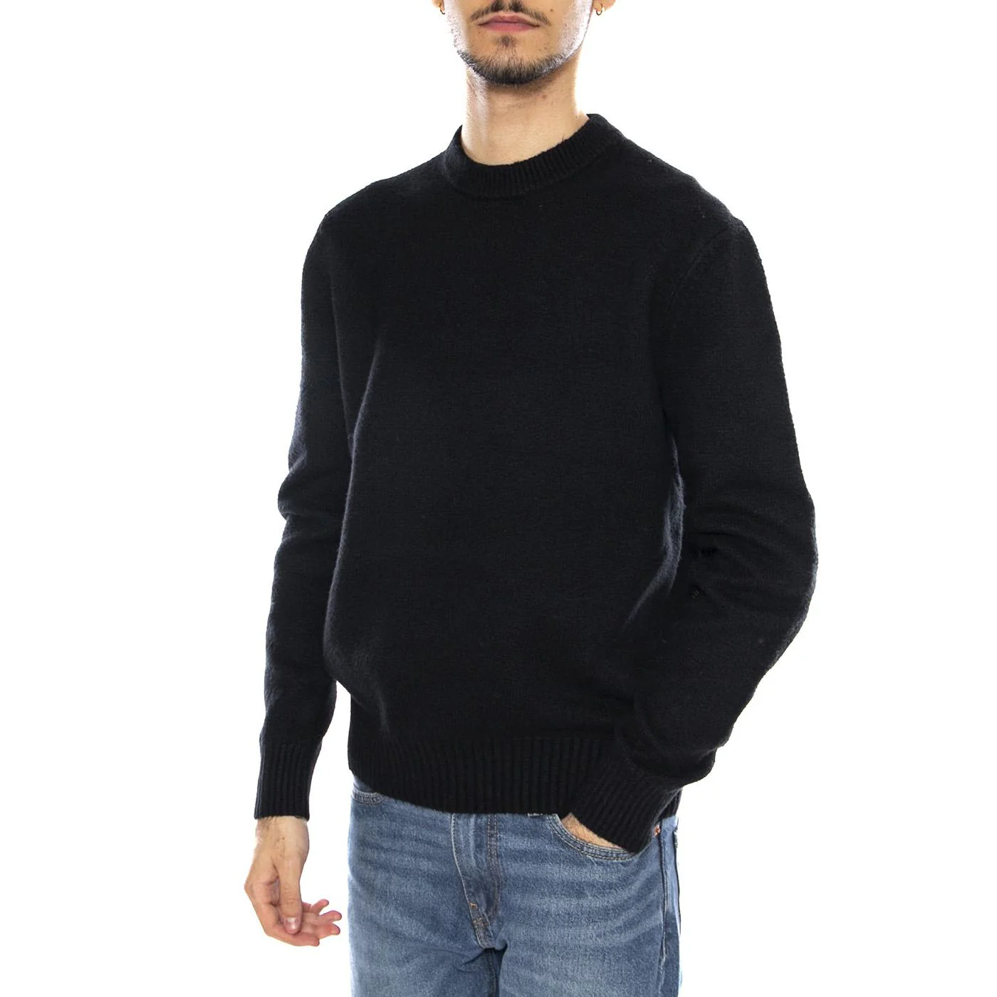 James RLX Crew Knit -- Men's Crew Neck Sweater Black Men ONLY & SONS