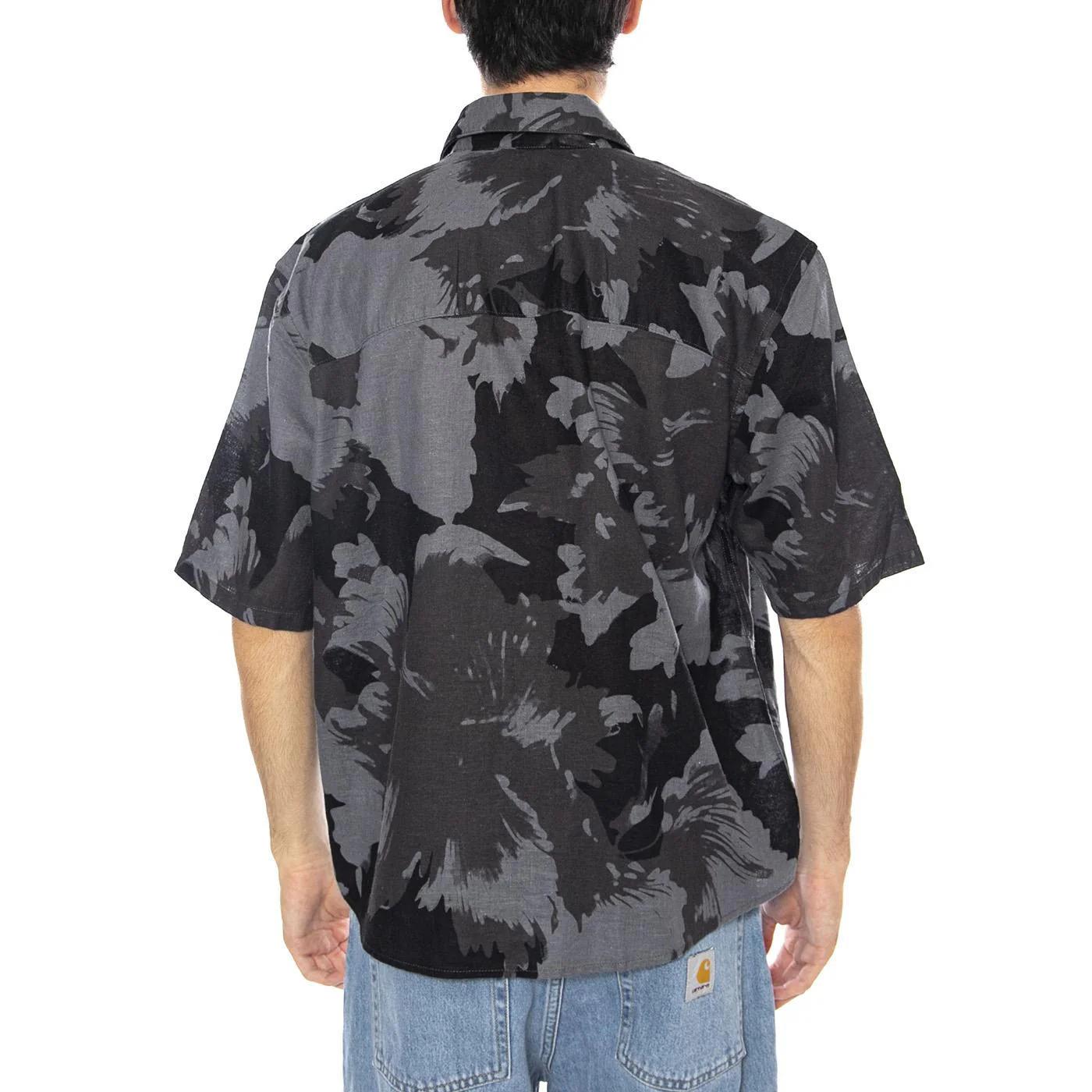 Onscaiden Life SS Relax AOP Linen Shirt Black - Image 4