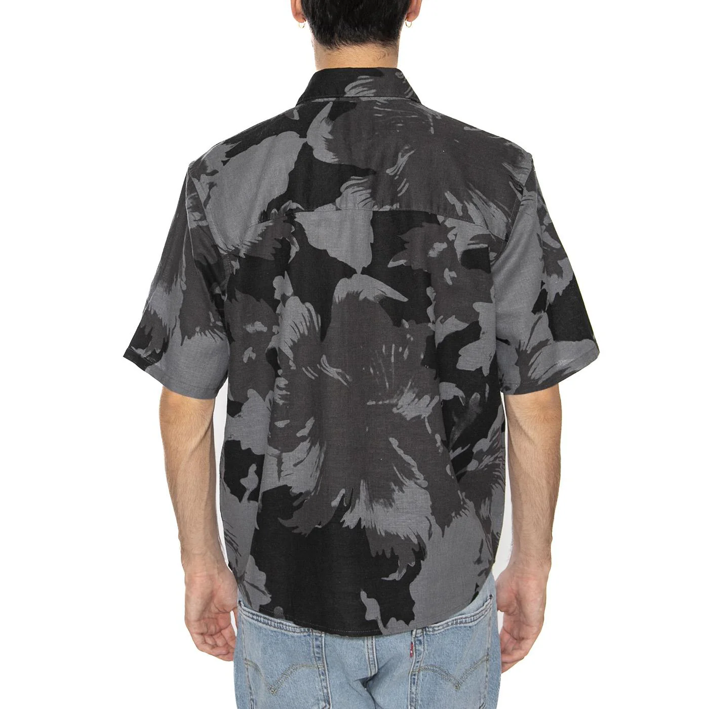 Onscaiden Life SS Relax AOP Linen Shirt Black - Image 5