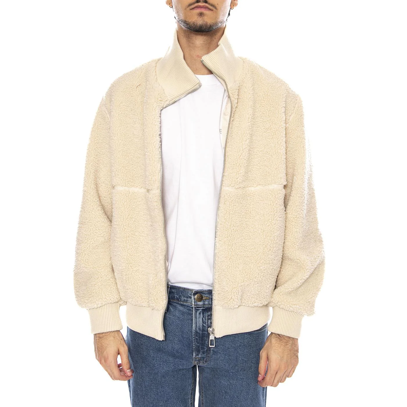 Ray Sherpa Jacket OTW Silver Lining - Ecru Men's Jacket ONLY & SONS - Image 2