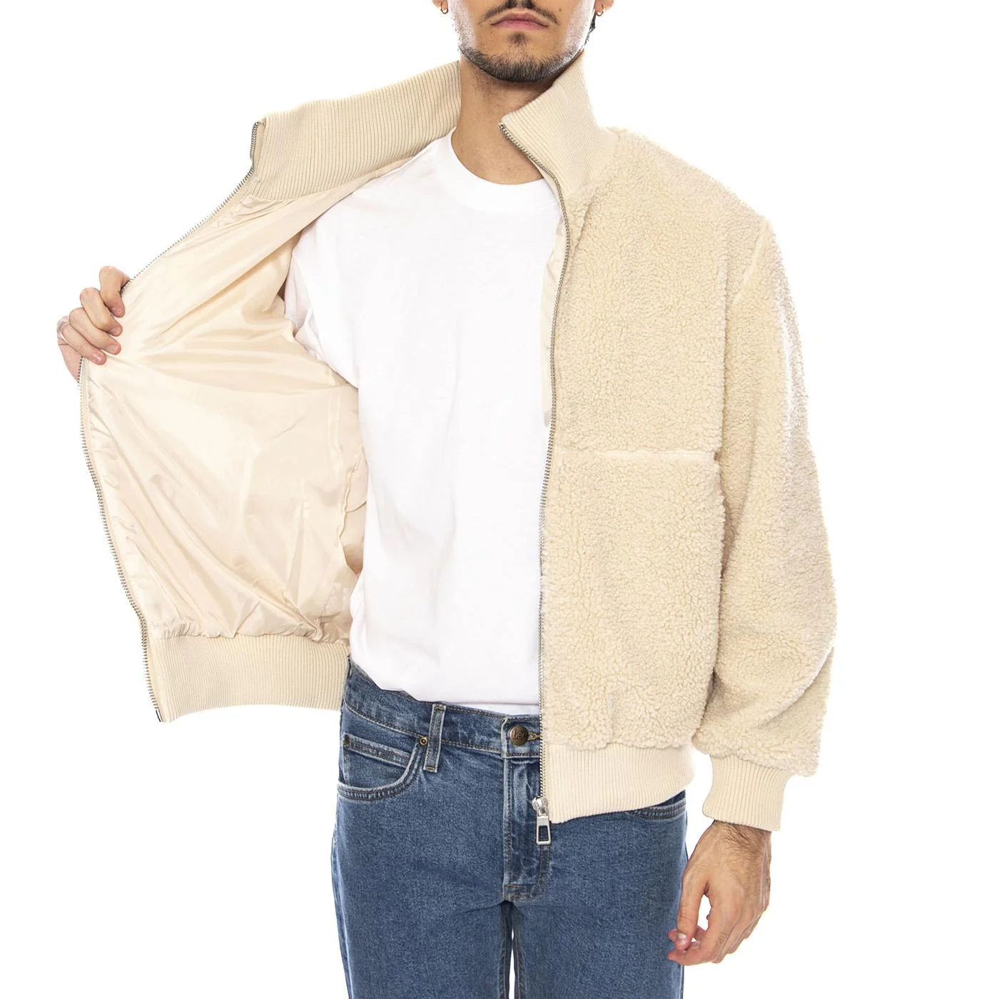 Ray Sherpa Jacket OTW Silver Lining - Ecru Men's Jacket ONLY & SONS - Image 4