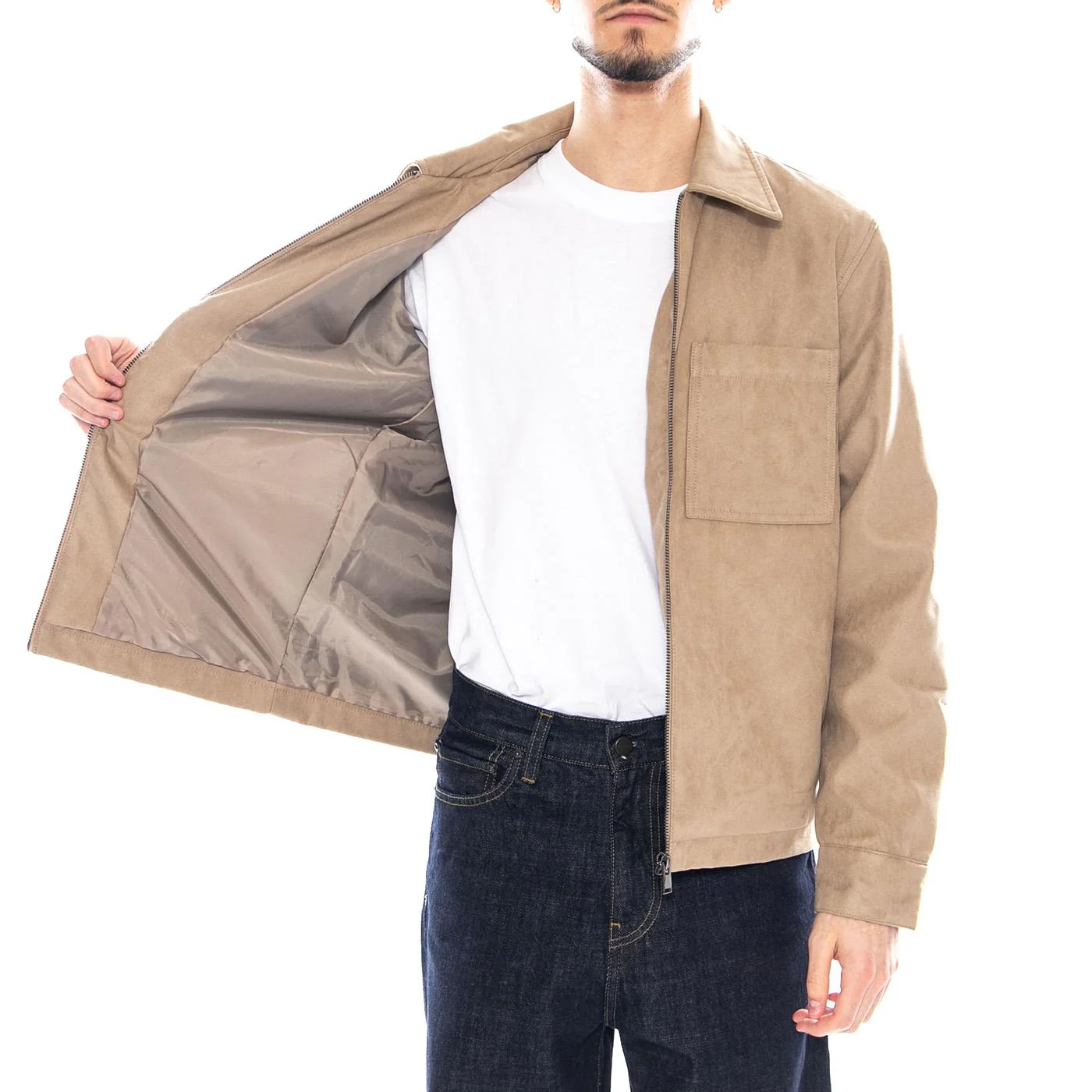 Rick Faux Suede Jacket OTW - Beige Men's Jacket ONLY & SONS - Image 4