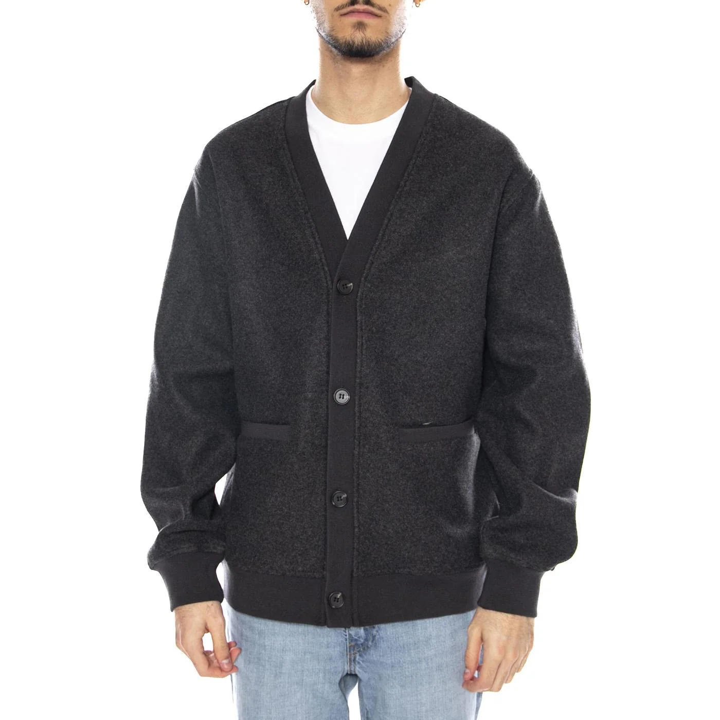 Victor Cardigan OTW -- Men's Cardigan Dark Grey Melange Grey Men ONLY & SONS - Image 2