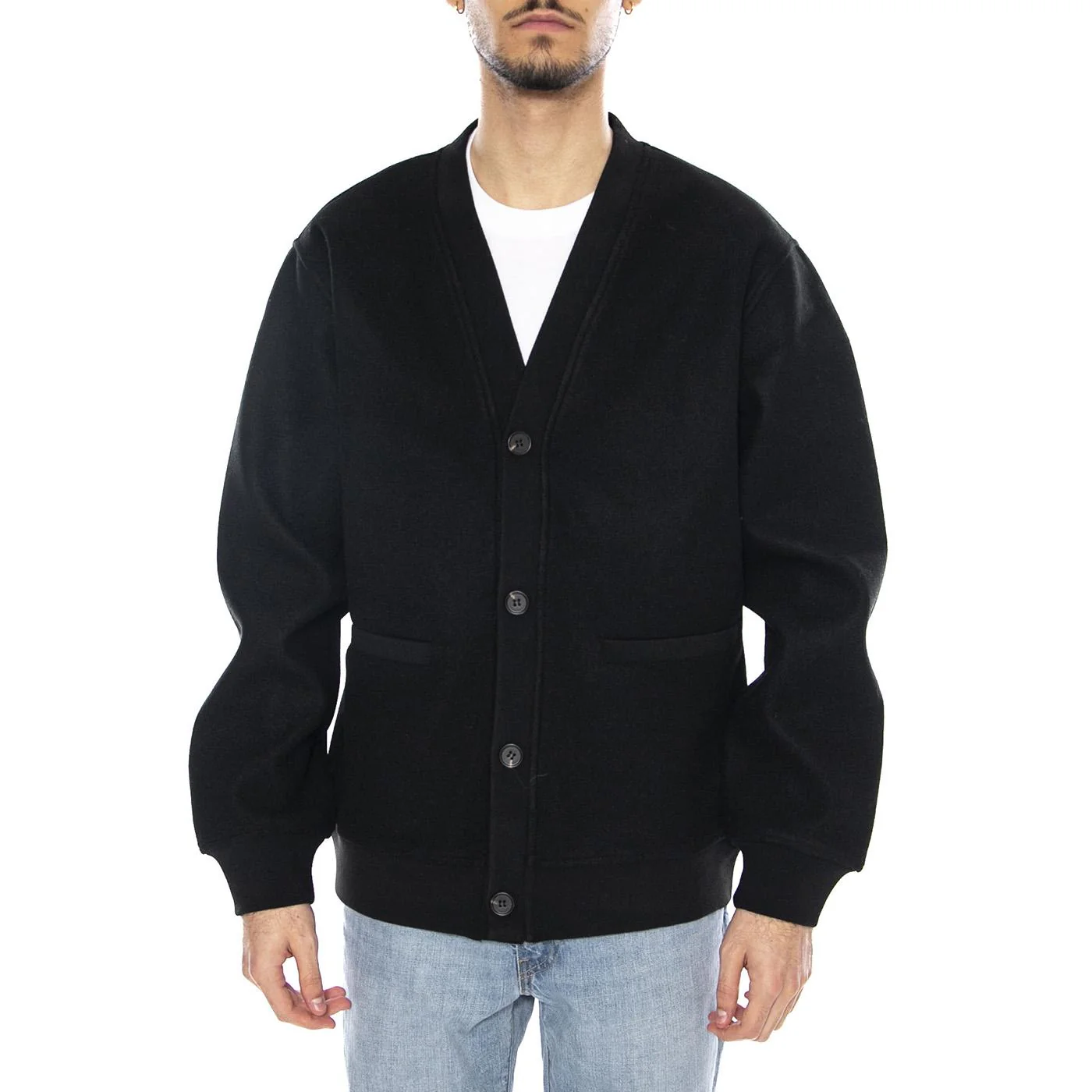 Victor Cardigan OTW -- ONLY & SONS Men's Black Cardigan - Image 2