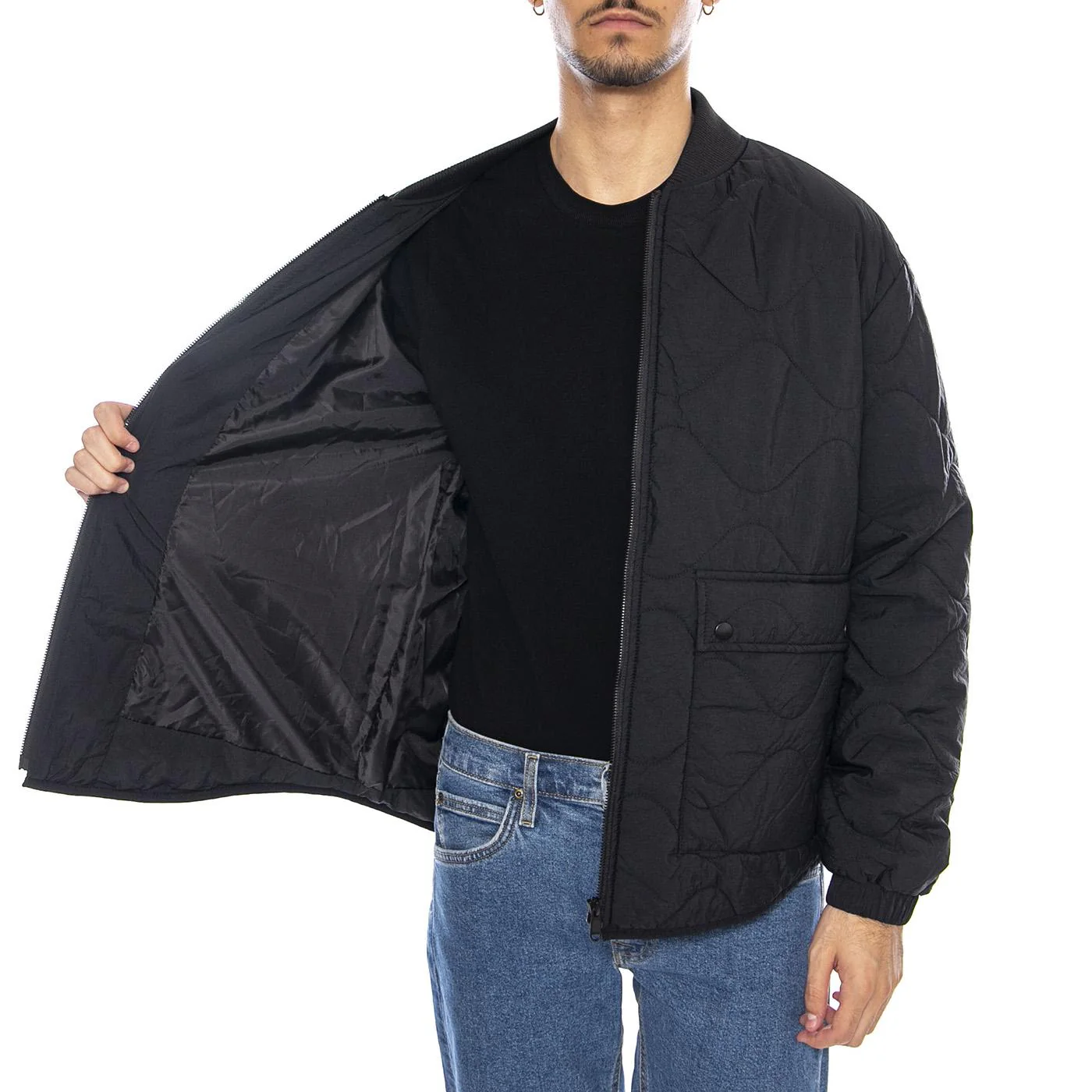 Wren Quilted Jacket OTW Black - ONLY & SONS Men's Black Jacket - Image 4