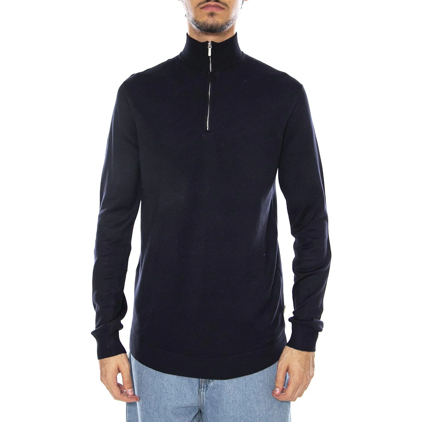 WYLER Life Reg14 Half Zip Knit Noos Dark Navy - Men's Zip-Up Turtleneck Sweater Navy Blue Men ONLY & SONS - Image 2