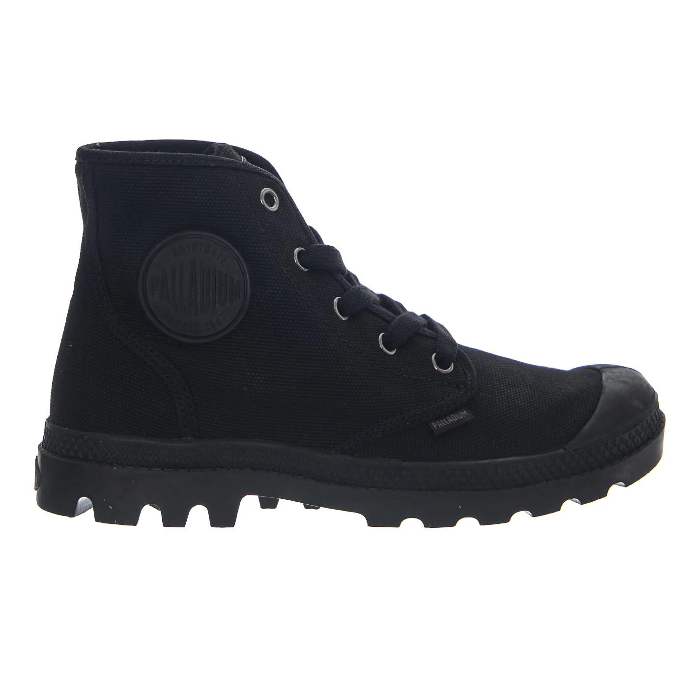 Pampa Hi Black/Black -- Women's Black High-Top Canvas Shoes PALLADIUM