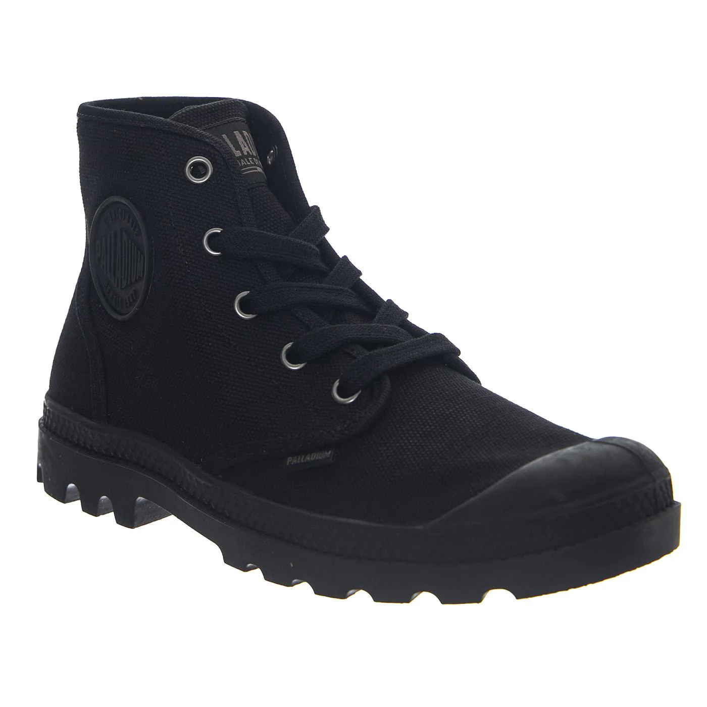Pampa Hi Black/Black -- Women's Black High-Top Canvas Shoes PALLADIUM - Image 2