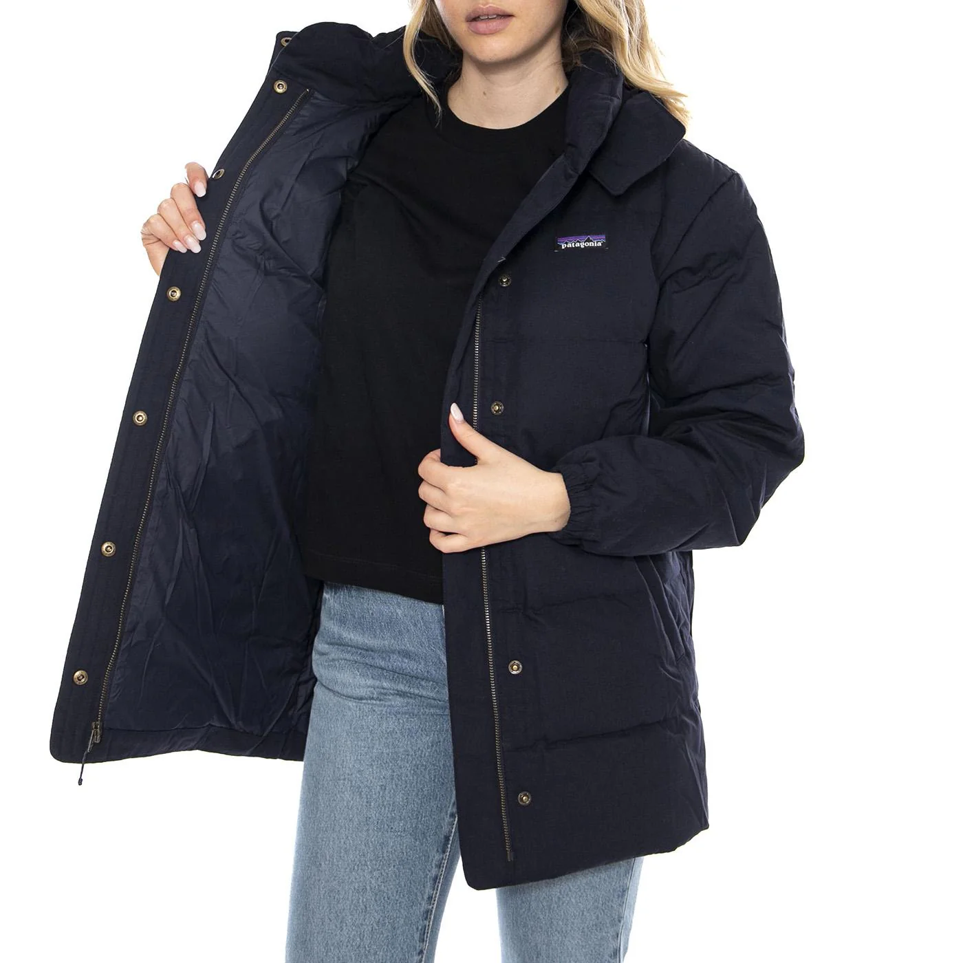 W's Cotton Down Parka SNBE -- Parka Woman Blue Woman PATAGONIA - Image 4
