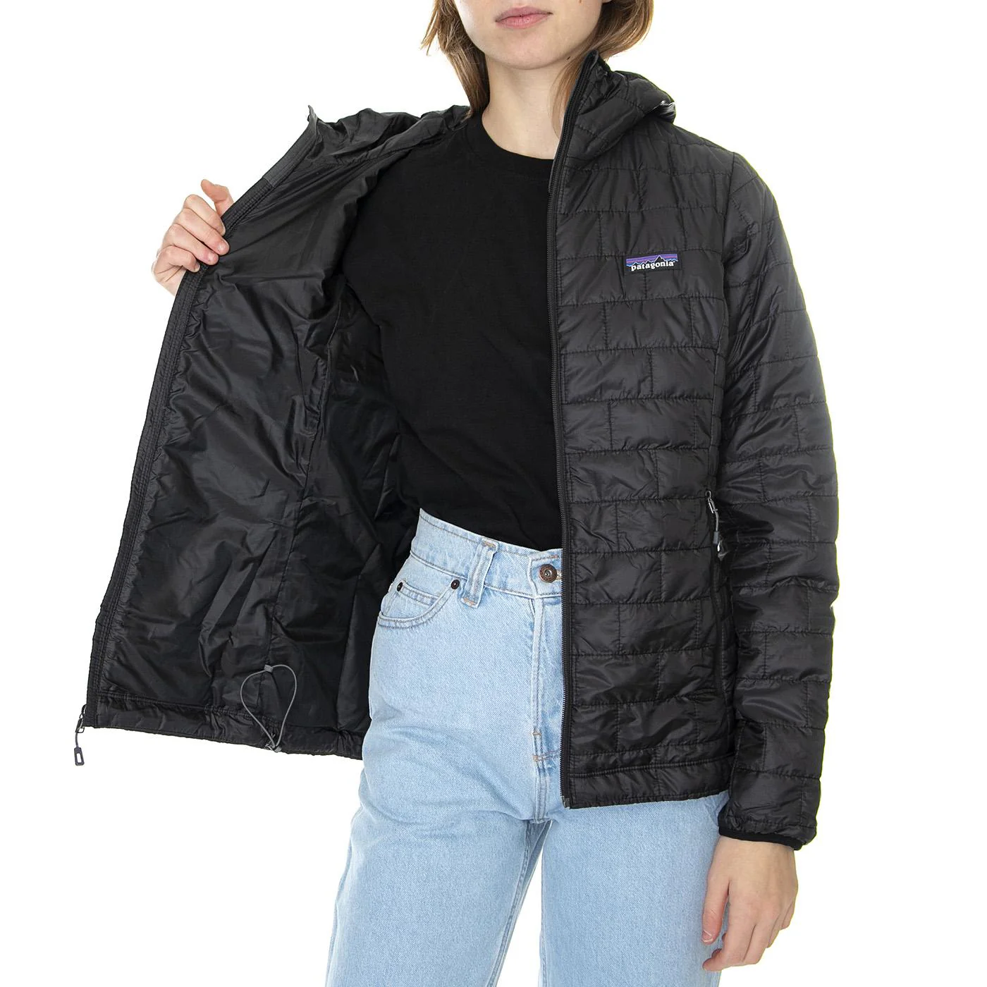W's Nano Puff Hoody Black - Image 4