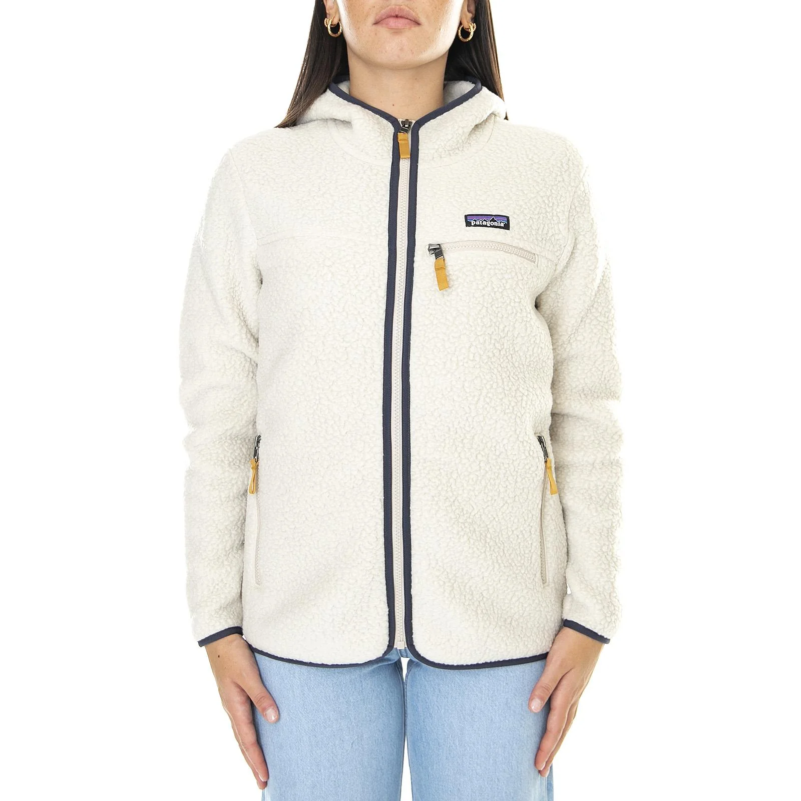 Womens Retro Pelican Natural Hooded Sweatshirt - Image 2