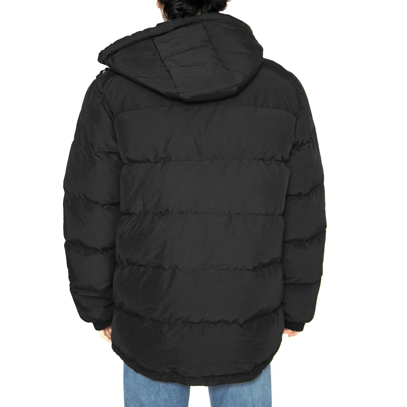Contrast Puffer Jacket Black - Image 3