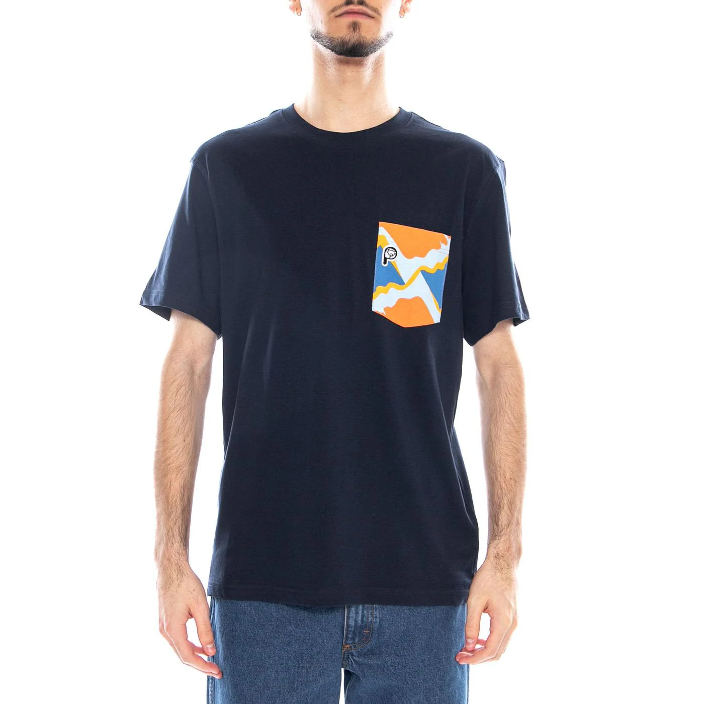 Penfield Printed Chest Pocket Navy Blazer - Men's Blue Crewneck T-Shirt Men PENFIELD - Image 2