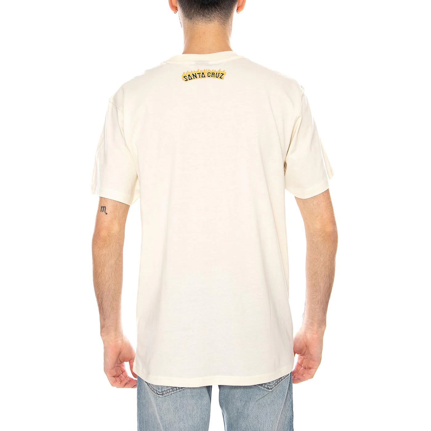 Burnt Bone Hand Unbleached Cotton - Men's Beige Crew Neck T-Shirt Men SANTA CRUZ - Image 3