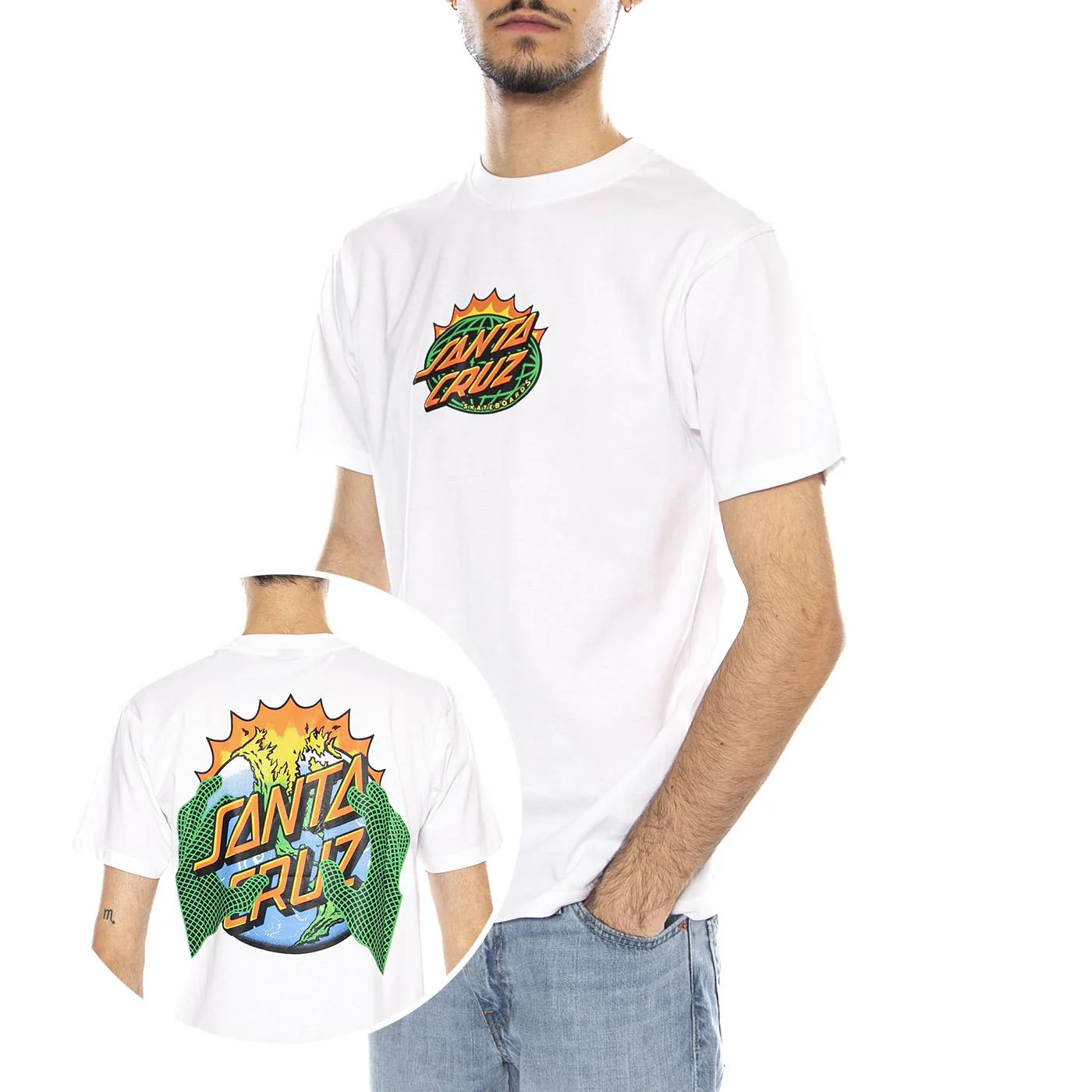Kendall End Of The Dot -- Men's White T-Shirt SANTA CRUZ