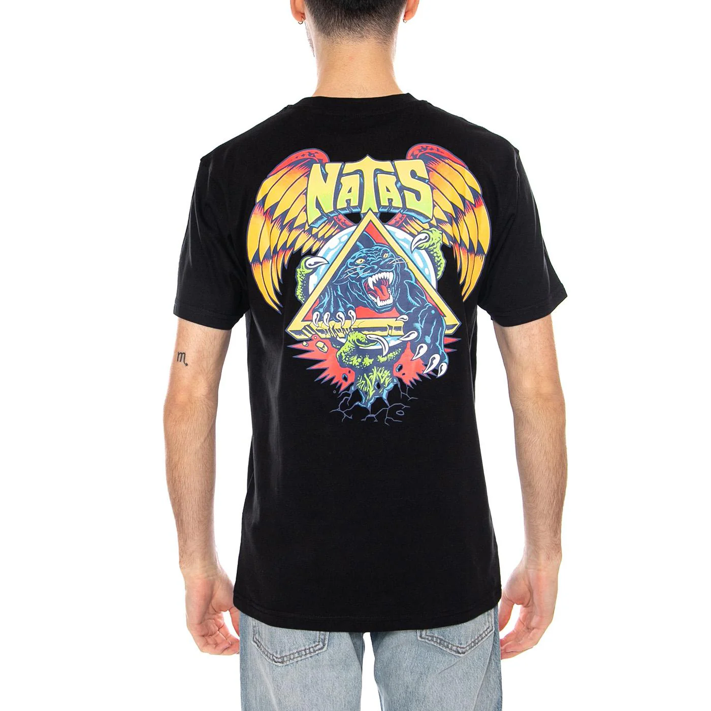 Natas SC Panther Black - Men's Black Crew Neck T-Shirt Men SANTA CRUZ - Image 3