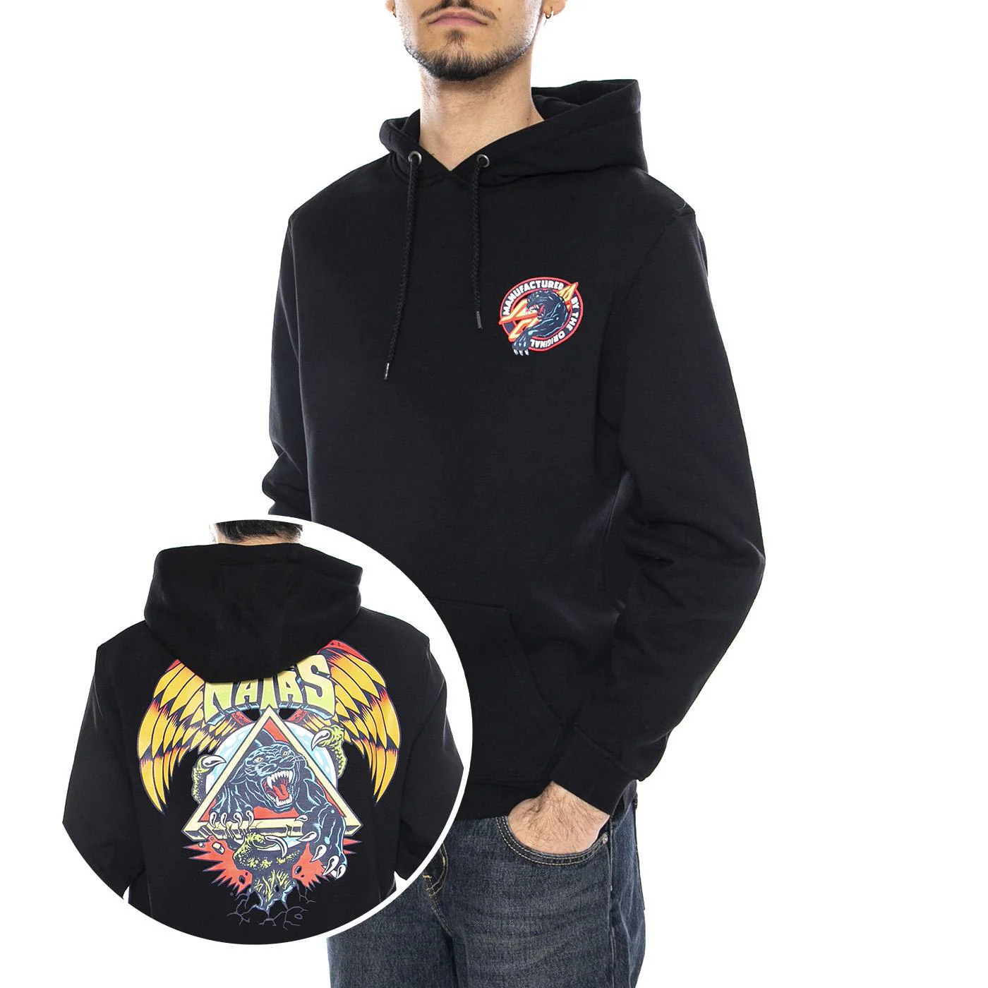Natas SC Panther Hood -- Black Hoodie Men's SANTA CRUZ
