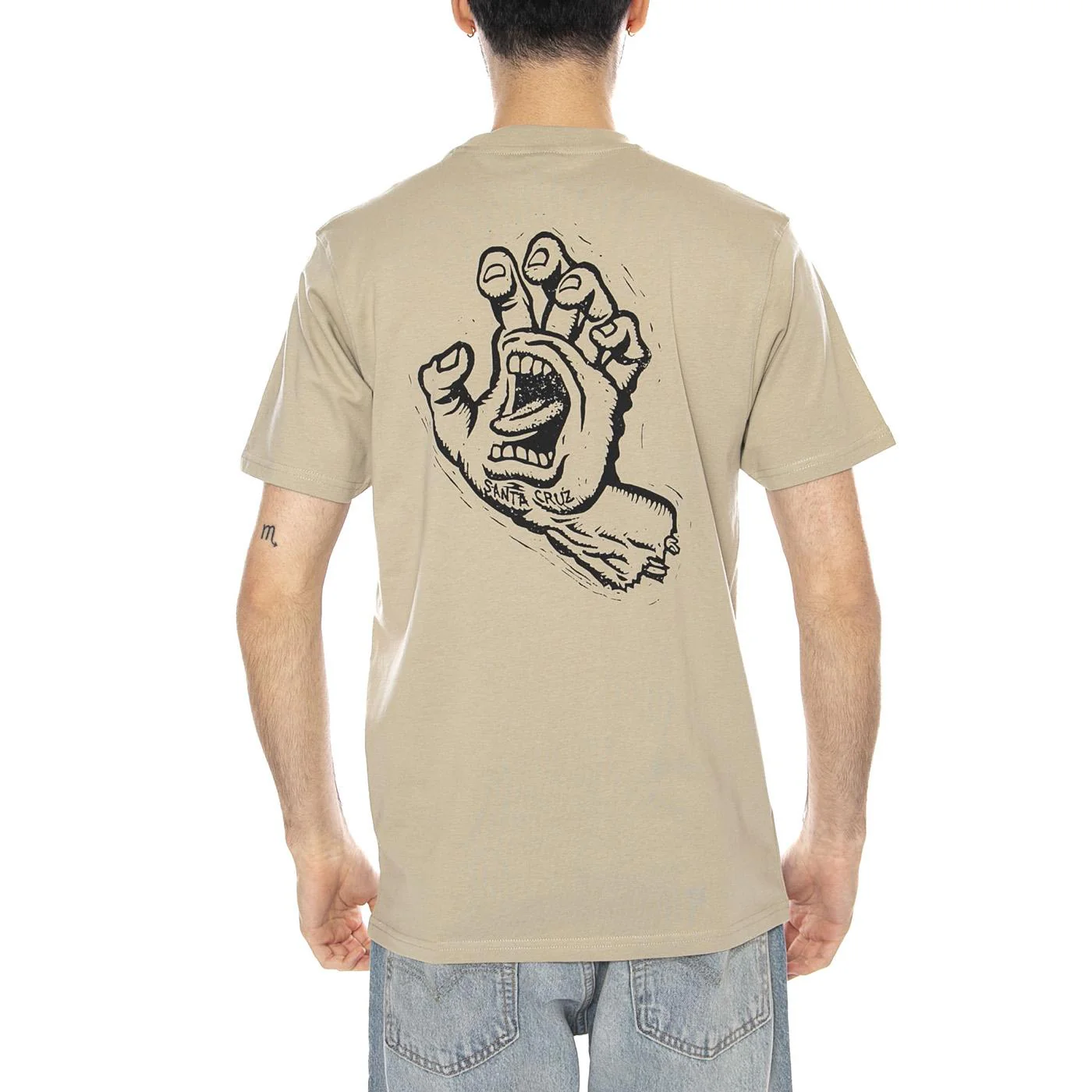 TAMPED SCREAMING HAND T-SHIRT STONE GREY - Maglietta Girocollo Uomo Beige Uomo SANTA CRUZ - Image 3