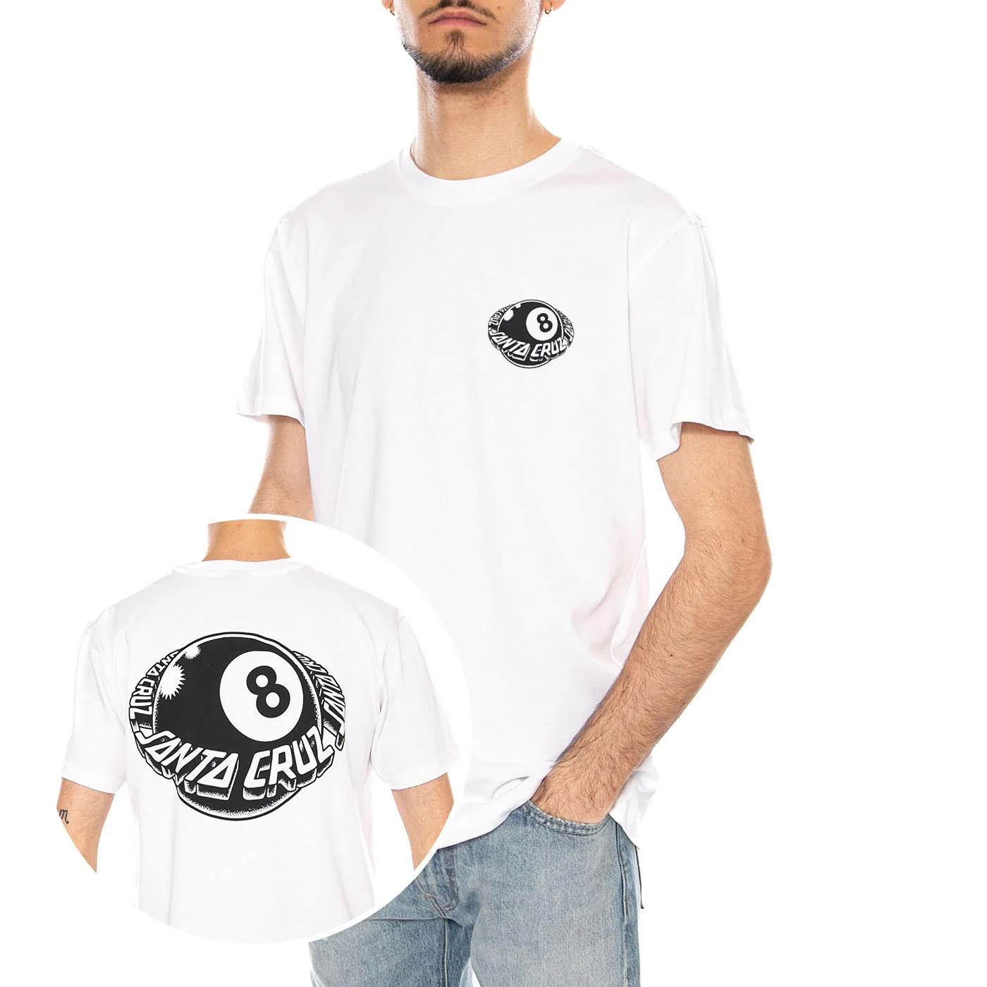 Winkowski Eighth Planet White - White Crew Neck T-Shirt Men's SANTA CRUZ