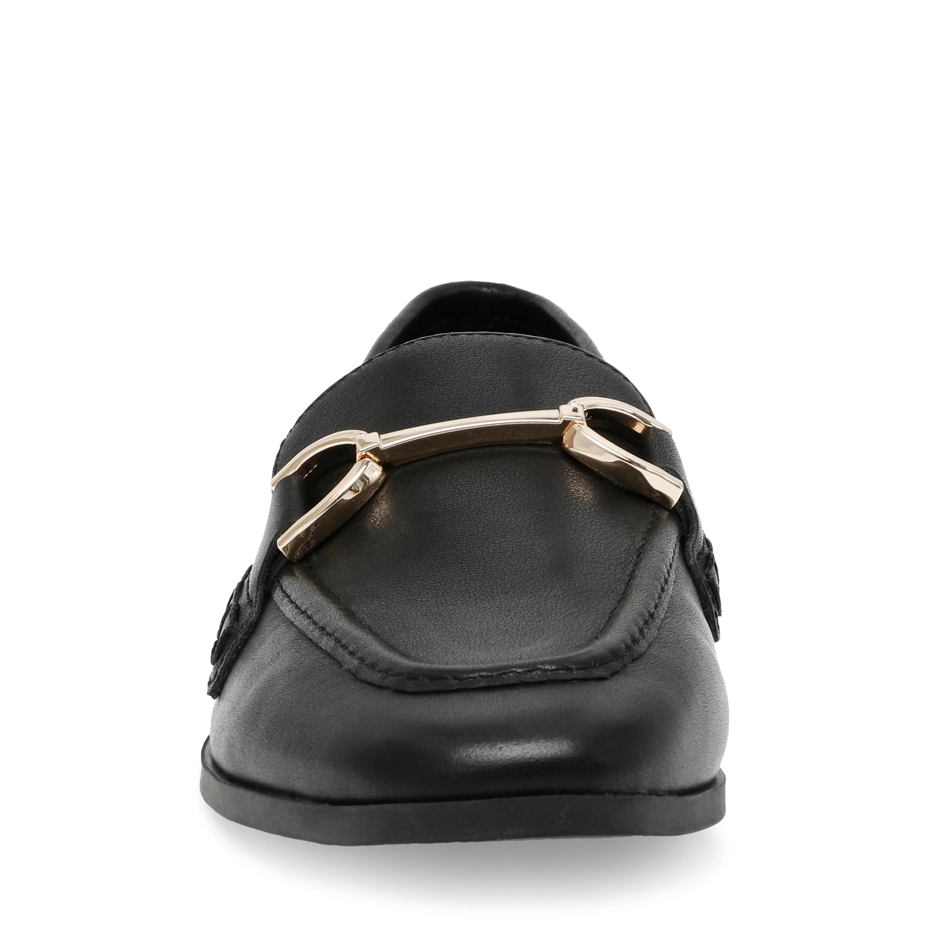 Carrine Black Leat Flat Shoes - Image 3