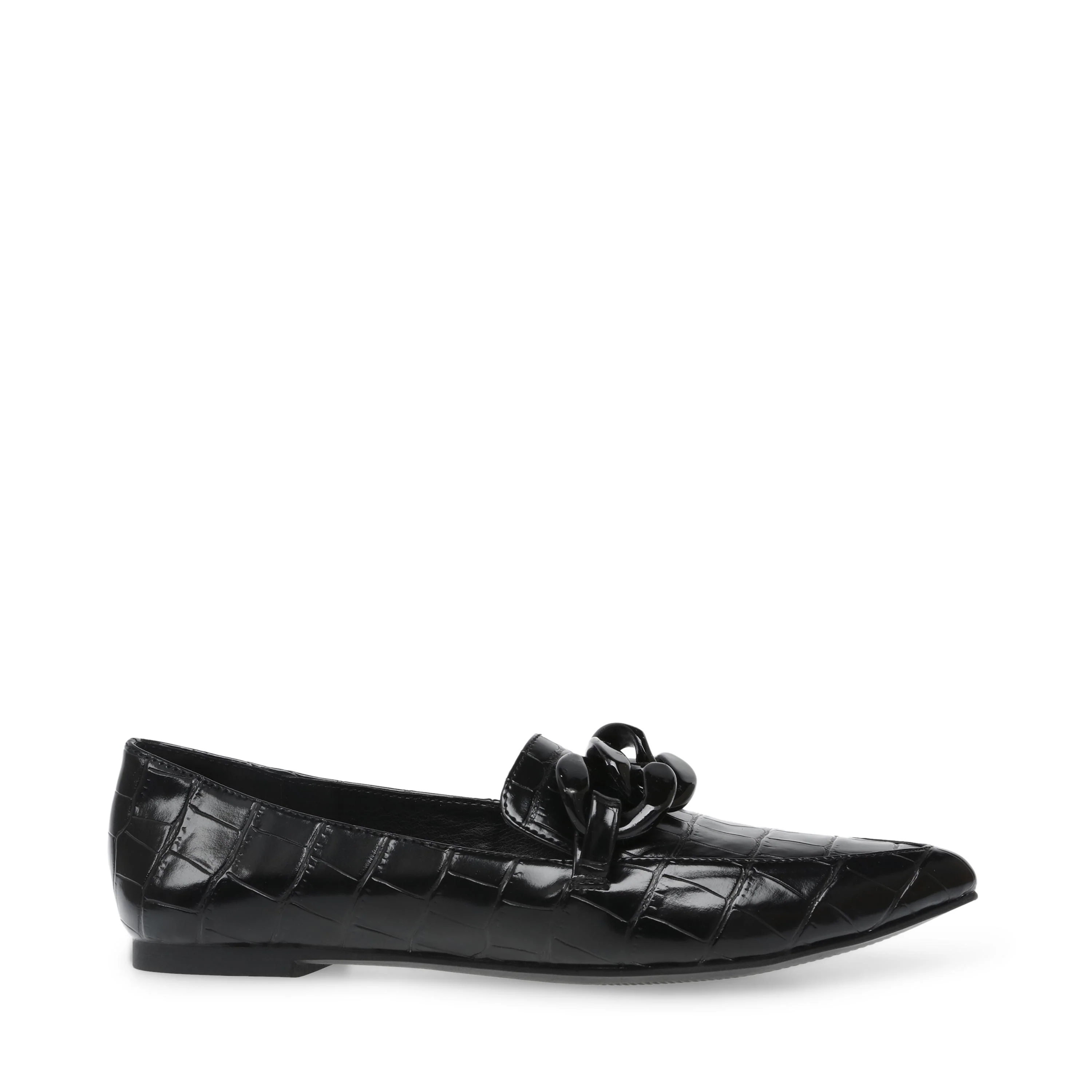 Famed Black Croc Glat Shoes