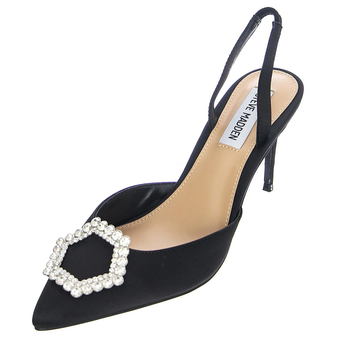 LUCENT BLACK SATIN - Women's Black Sandals Women STEVE MADDEN