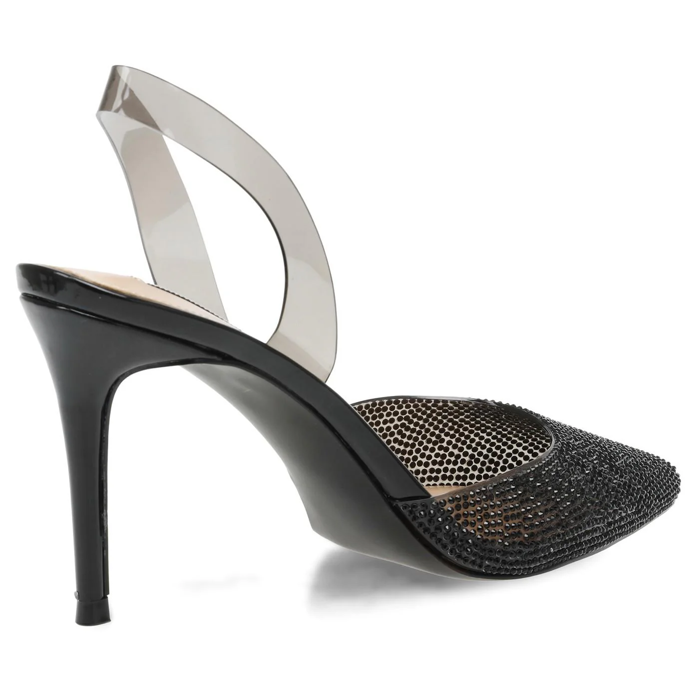 W' Lucyle Black Crystal Color Vinyl + Matching Stones Pumps - Image 5