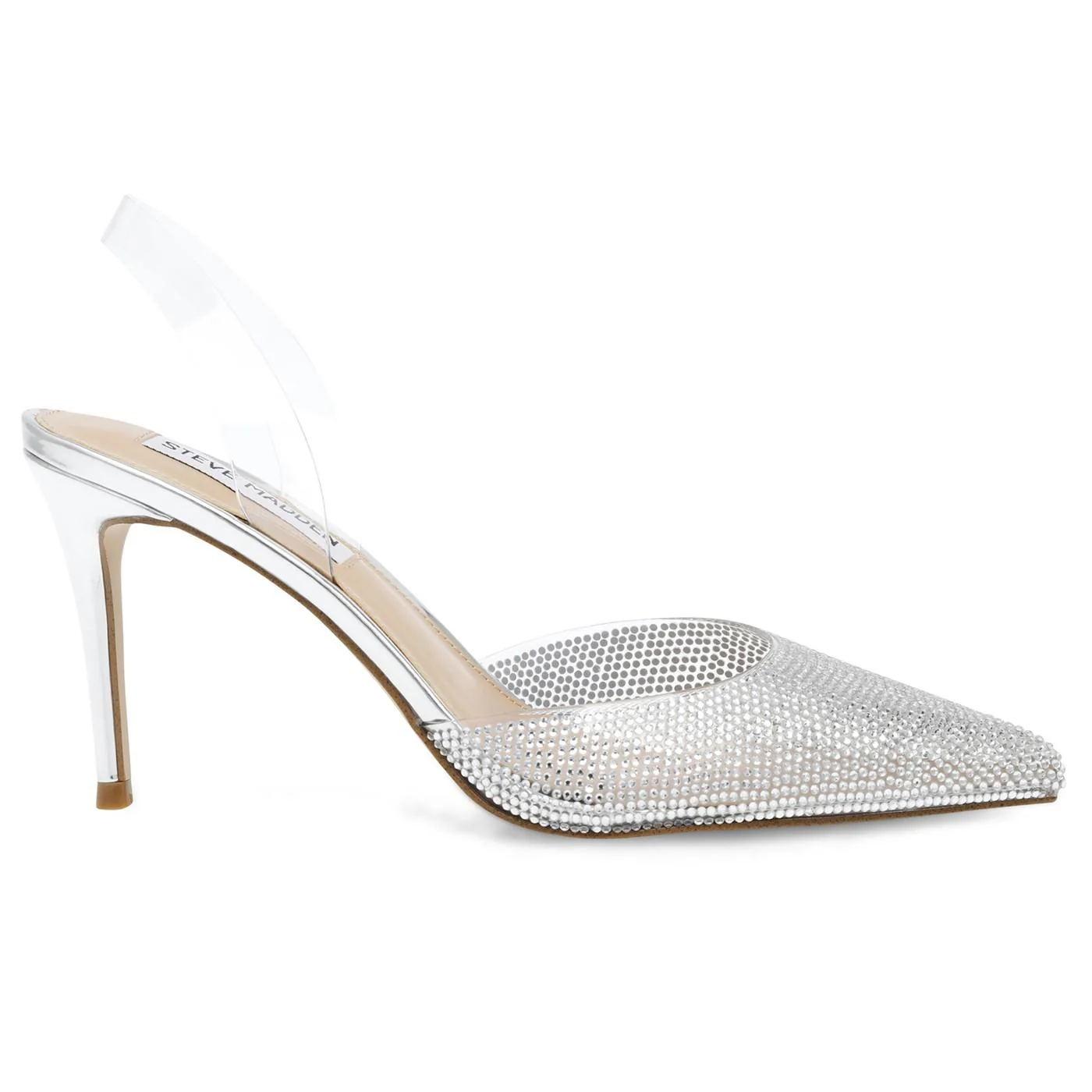 W' Lucyle Silver Clear Vinyl + Clear Stones Pumps - Image 2