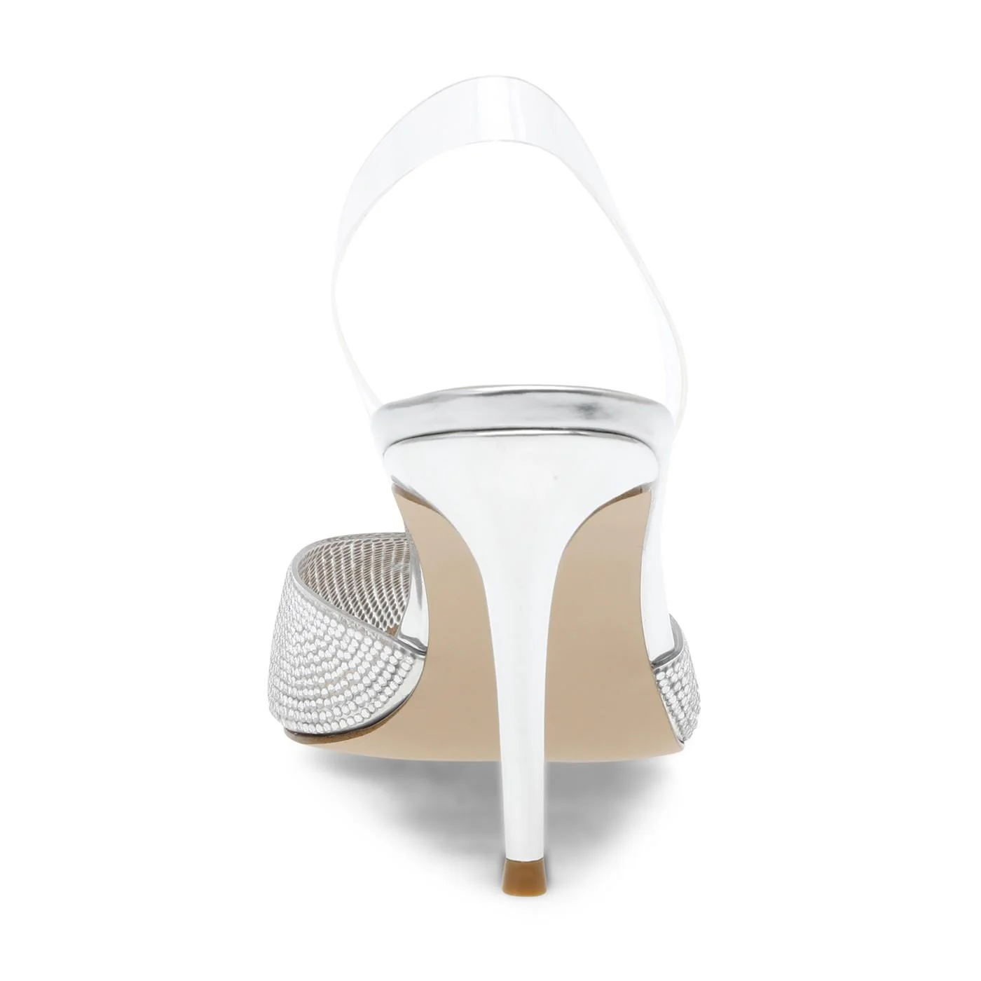 W' Lucyle Silver Clear Vinyl + Clear Stones Pumps - Image 5